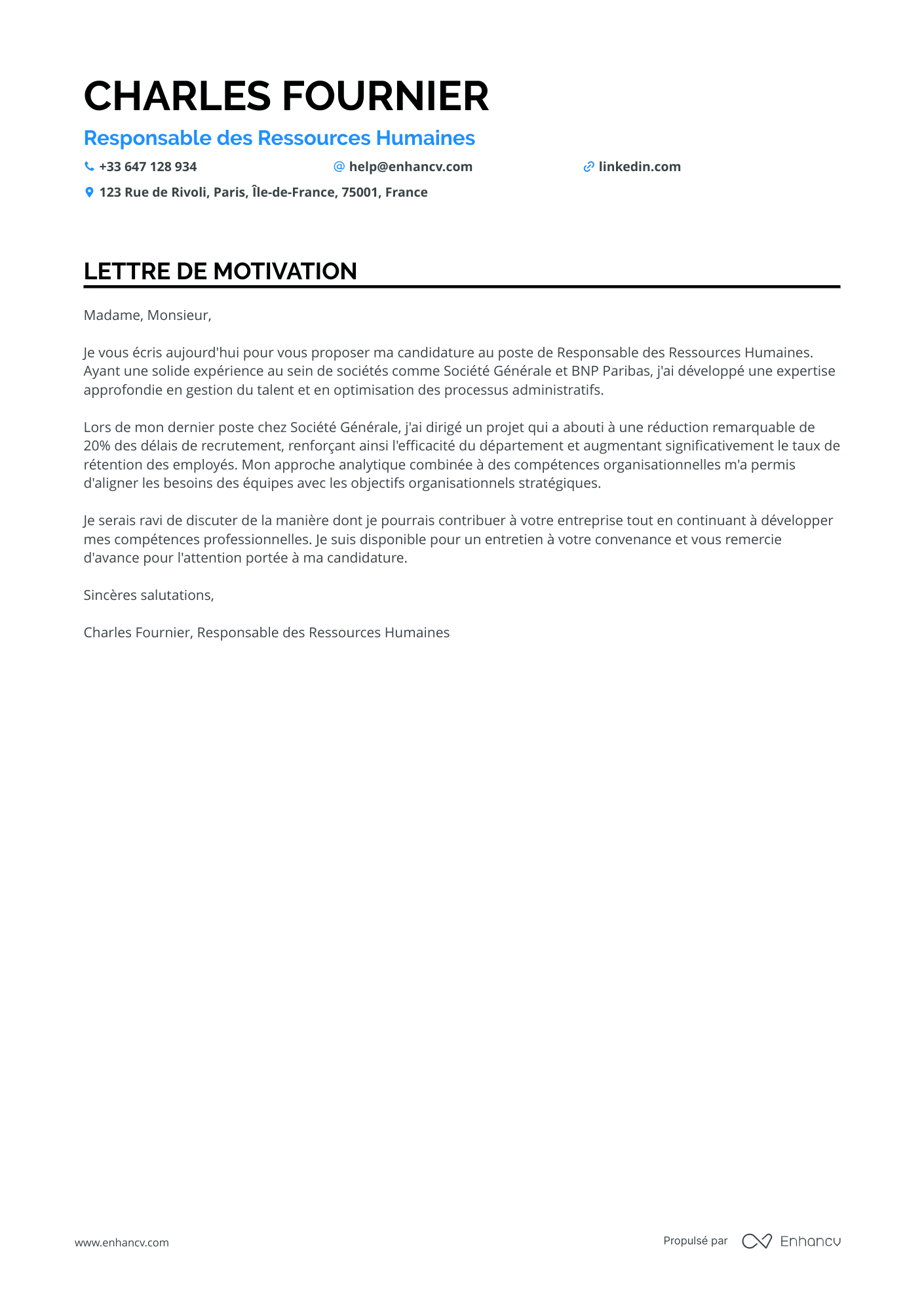 Adjoint RH Resume Example