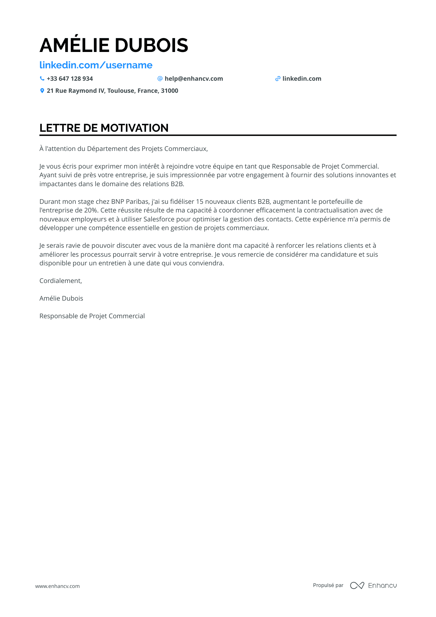 Stage Commercial Resume Example