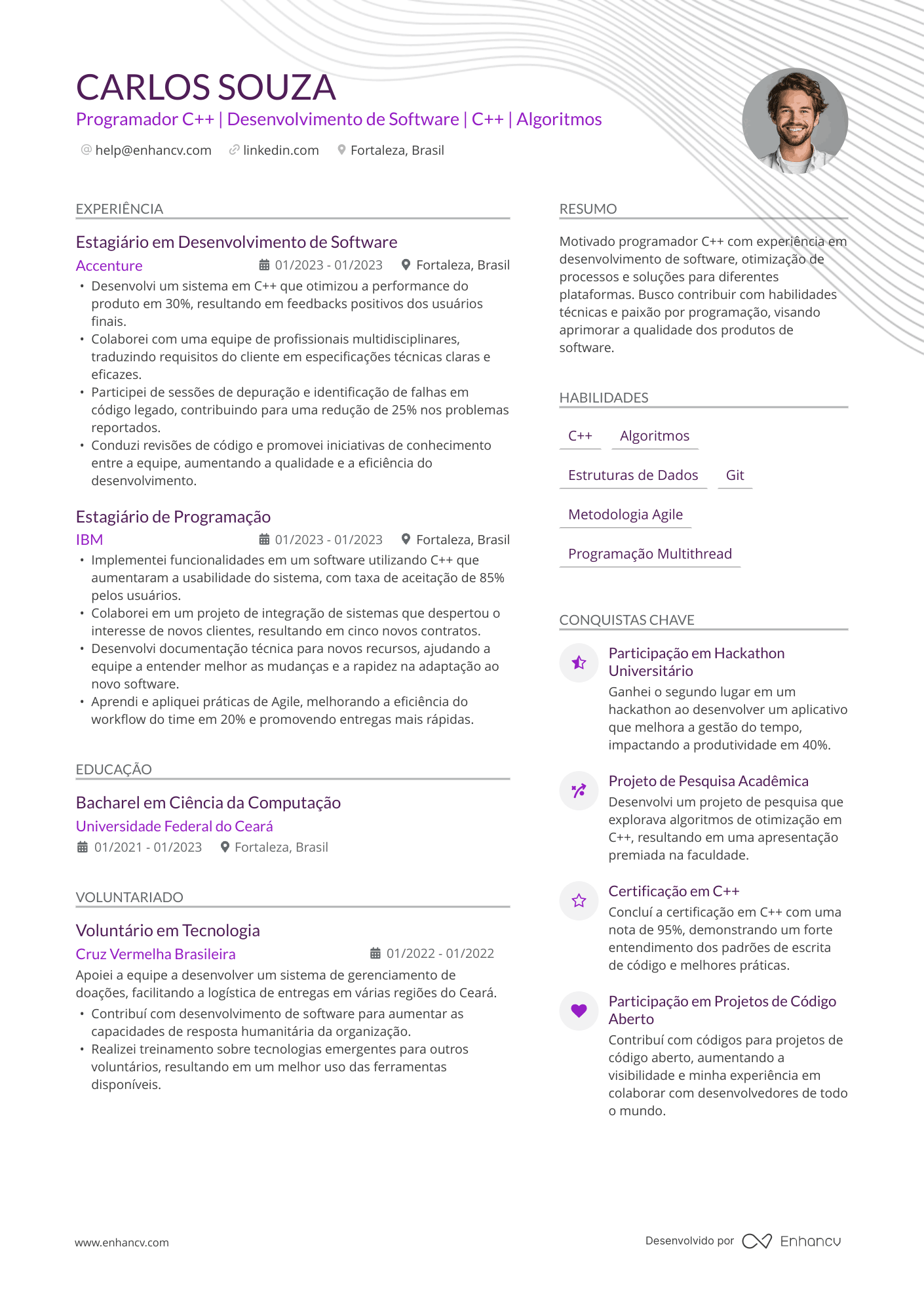 Programador C++ Resume Example