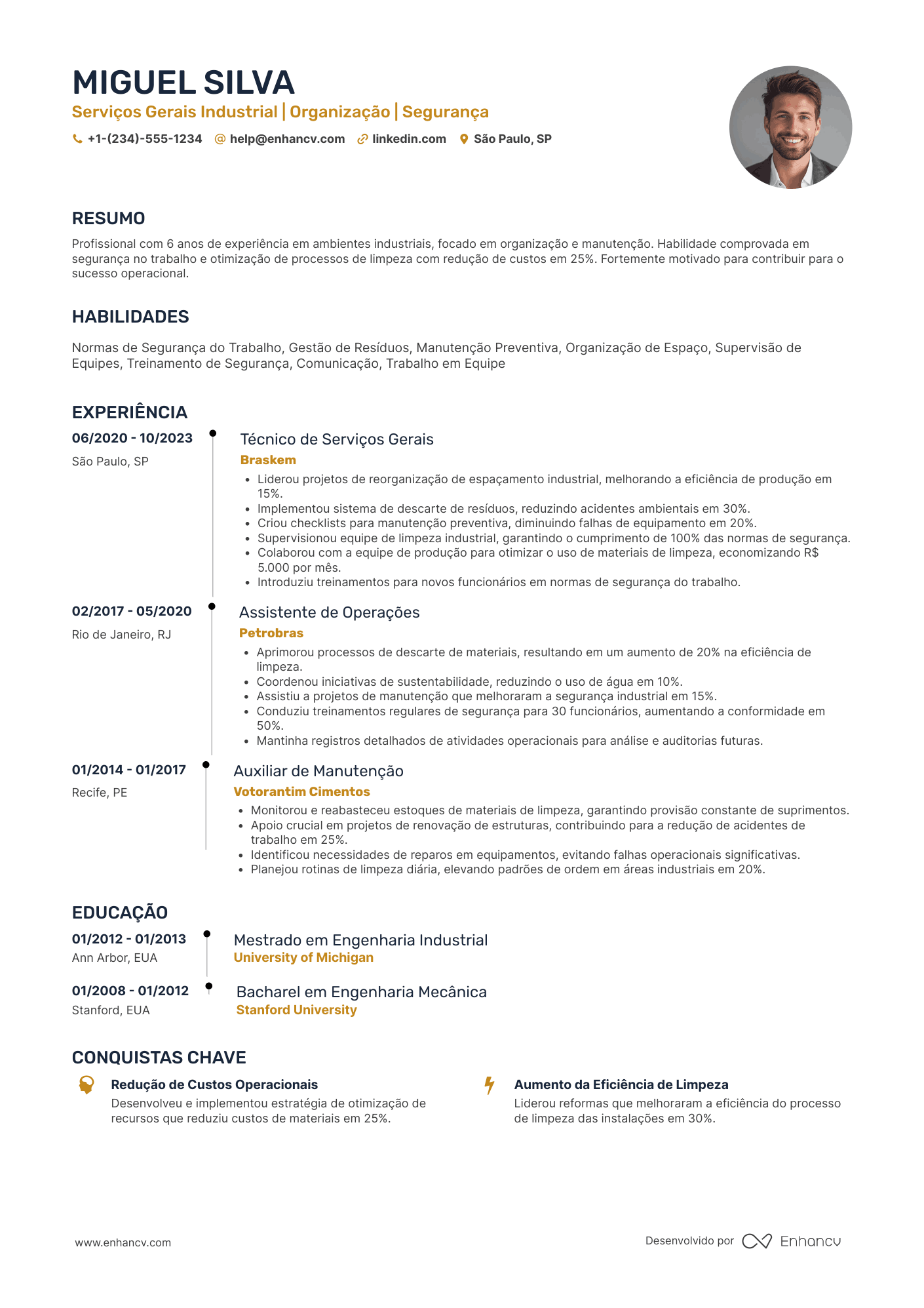 Serviços Gerais Industrial Resume Example