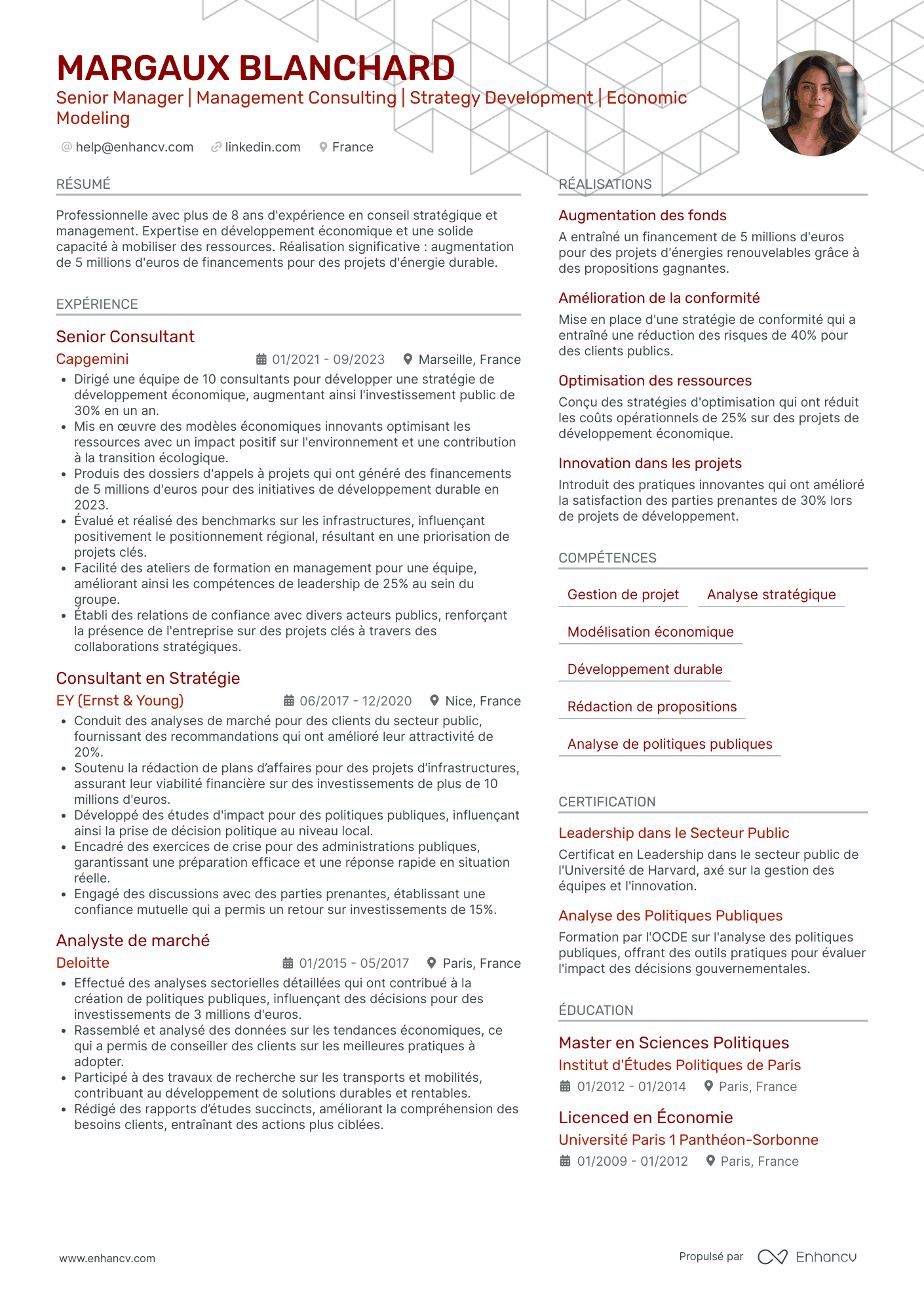 Manager Senior Resume Example