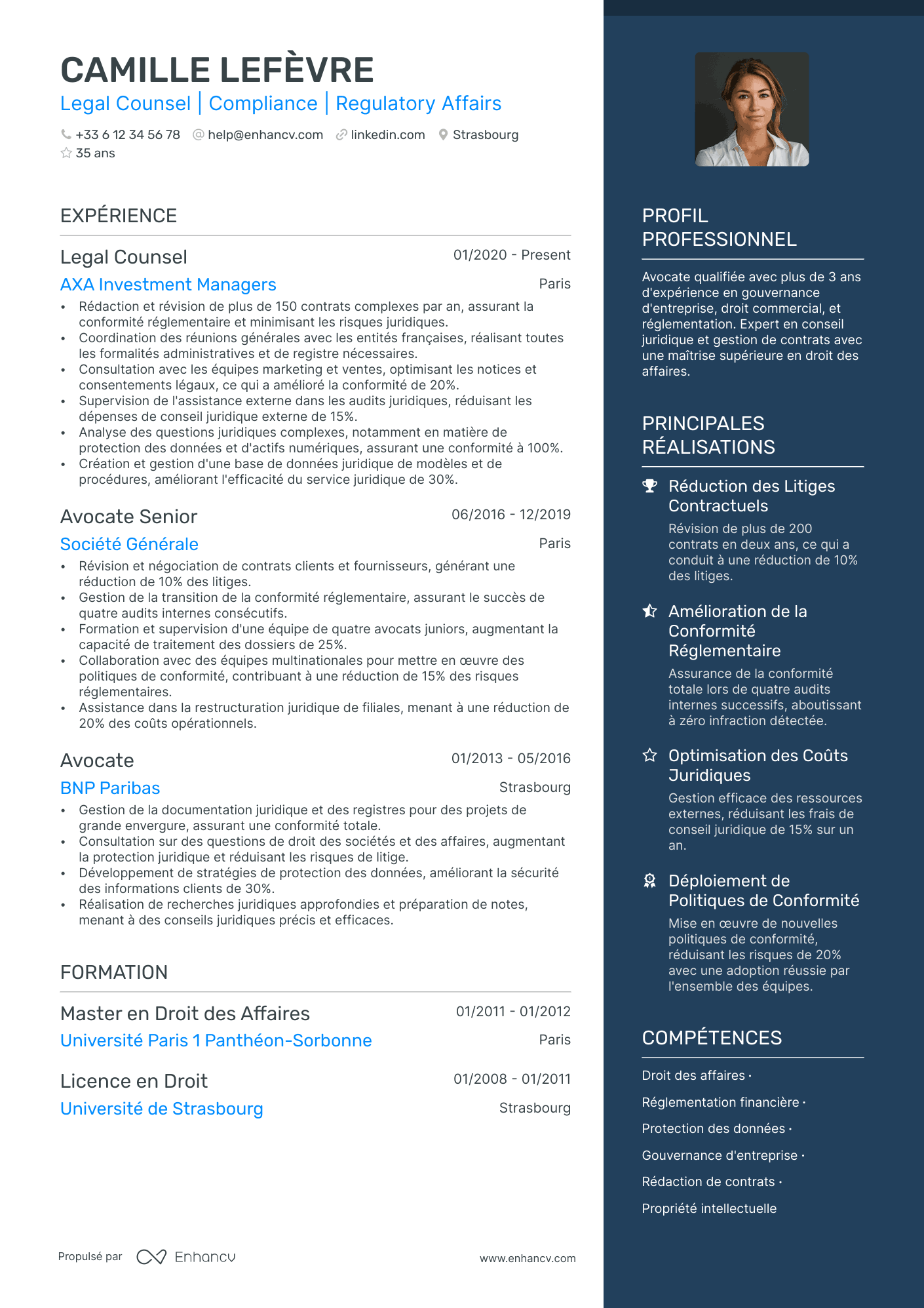 Avocat généraliste Resume Example