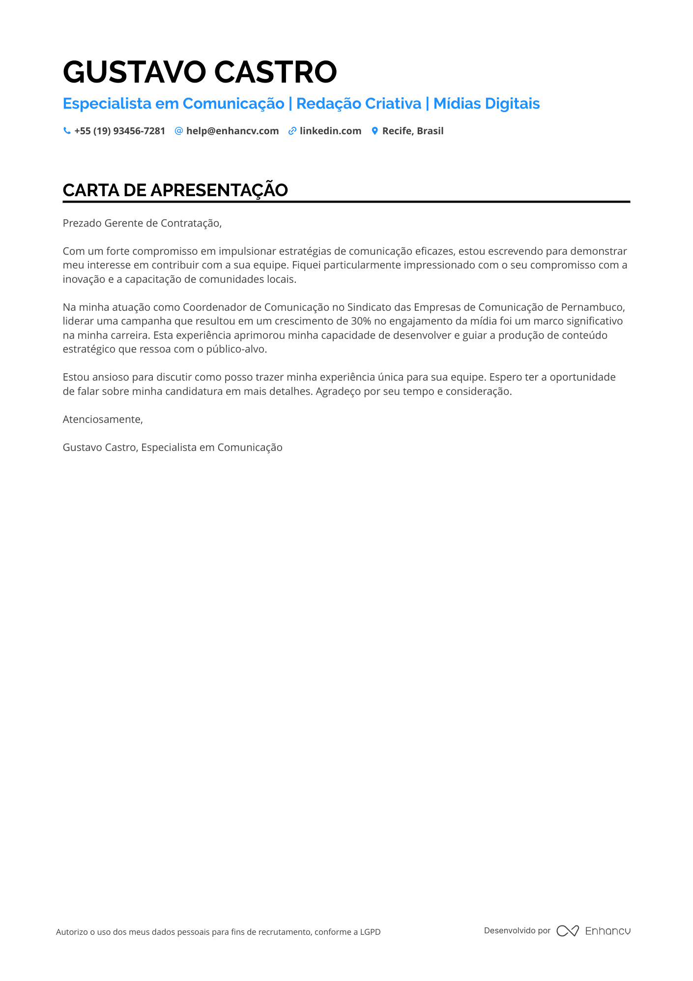 Jornalista de Rádio Resume Example