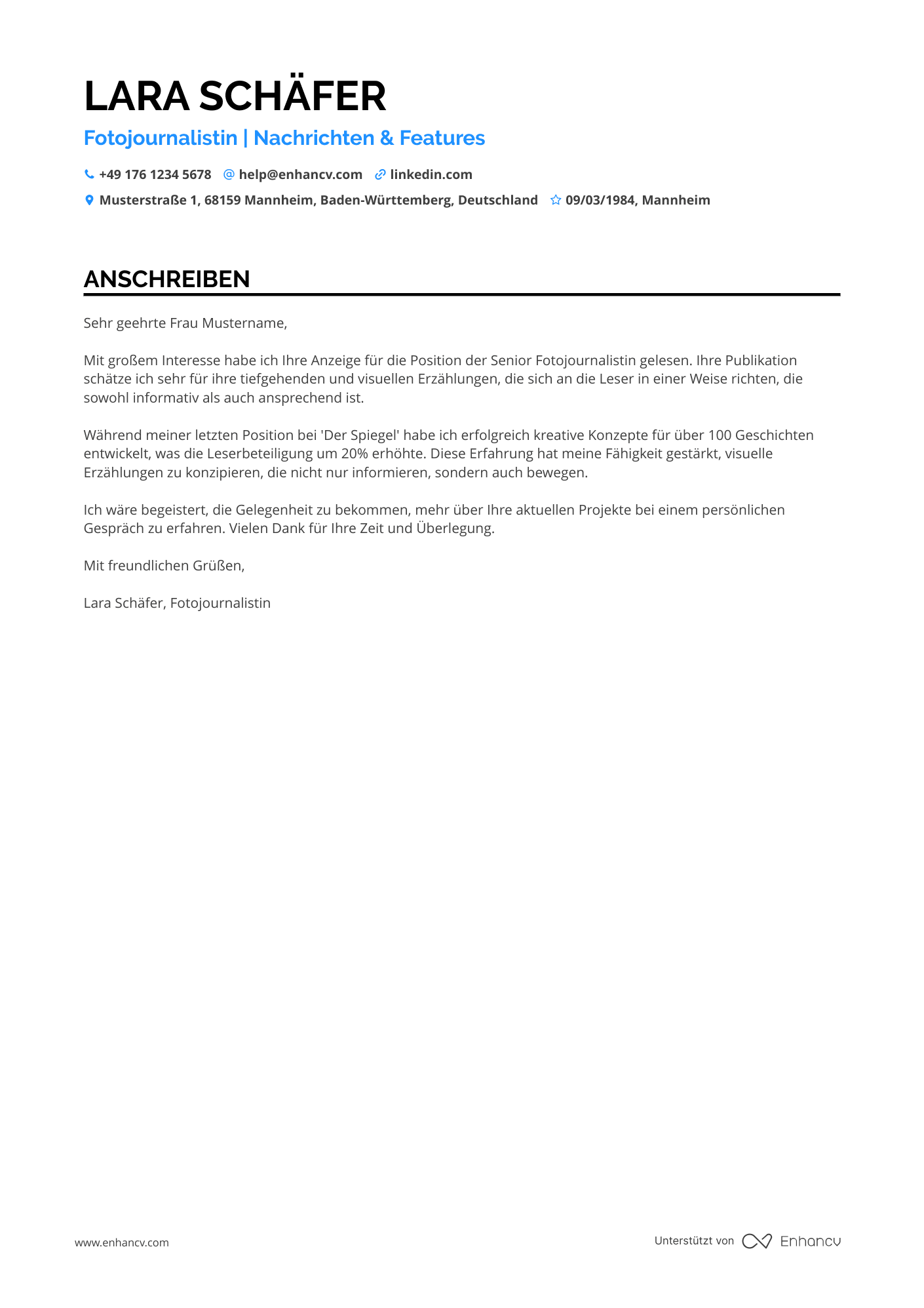 Fotojournalist Resume Example