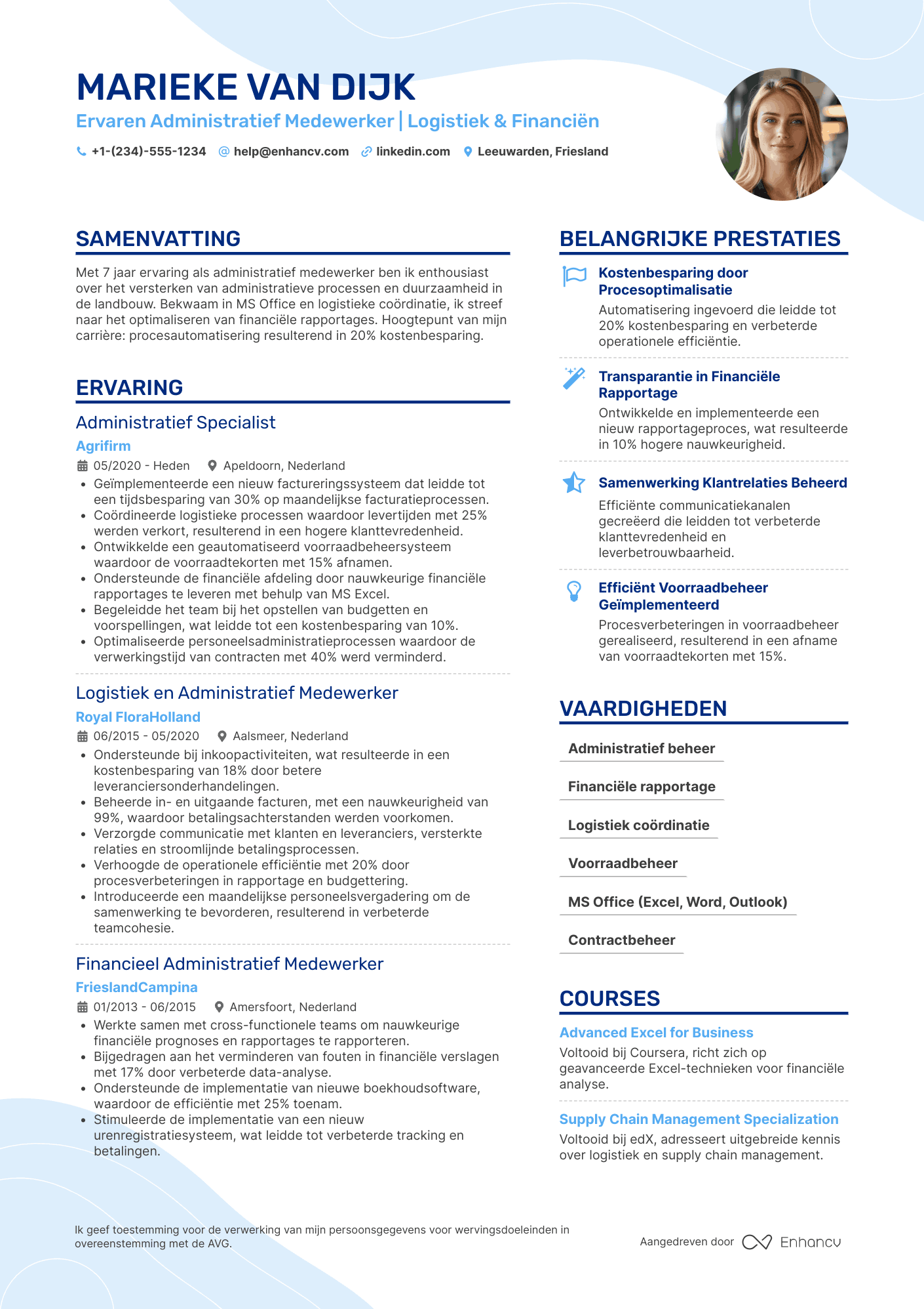 CV voor Medewerker Boerderij Administratie Resume Example