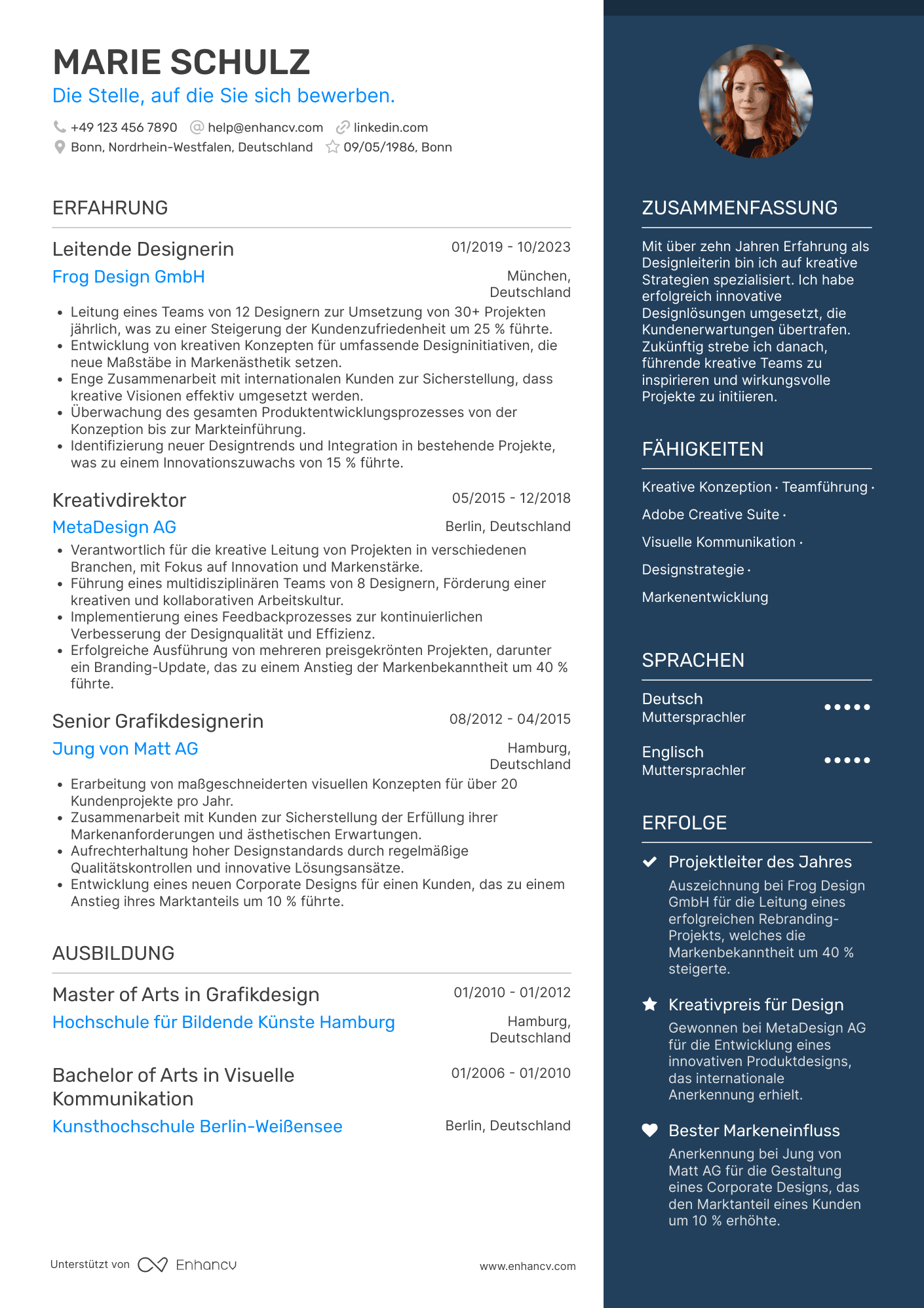Lebenslauf in Kunst Direktor für Designindustrie Resume Example
