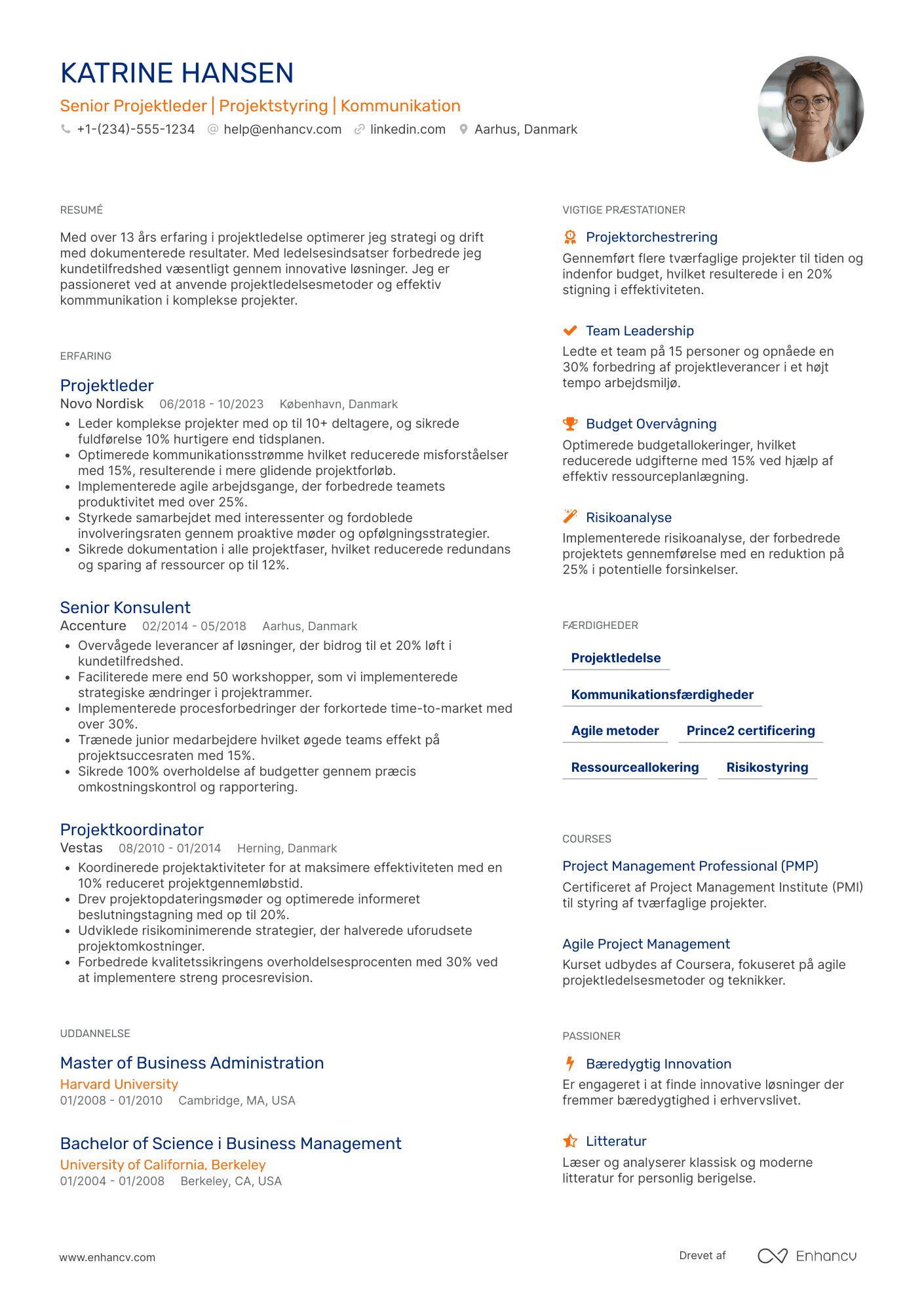 CV til Senior projektleder hos Ikea Resume Example