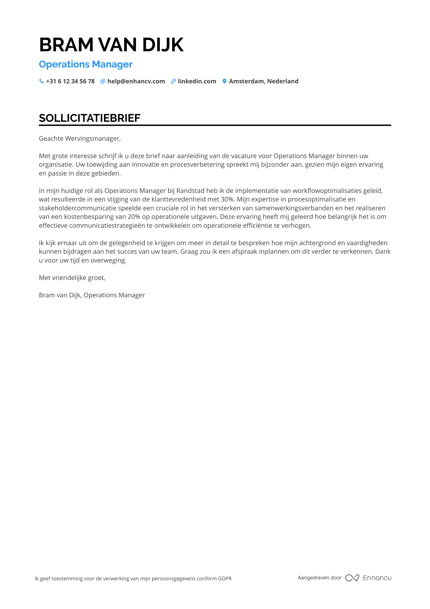 Sollicitatiebrief voor Carriereswitch Operations Coordinator Resume Example