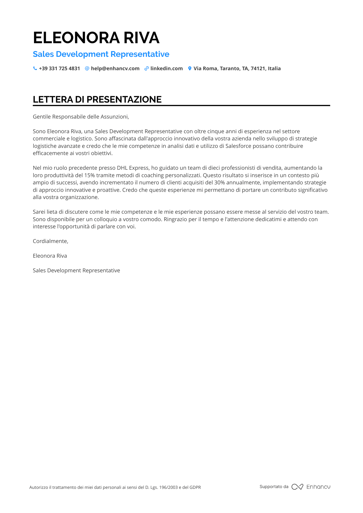 Rappresentante del Servizio Clienti Amazon Resume Example