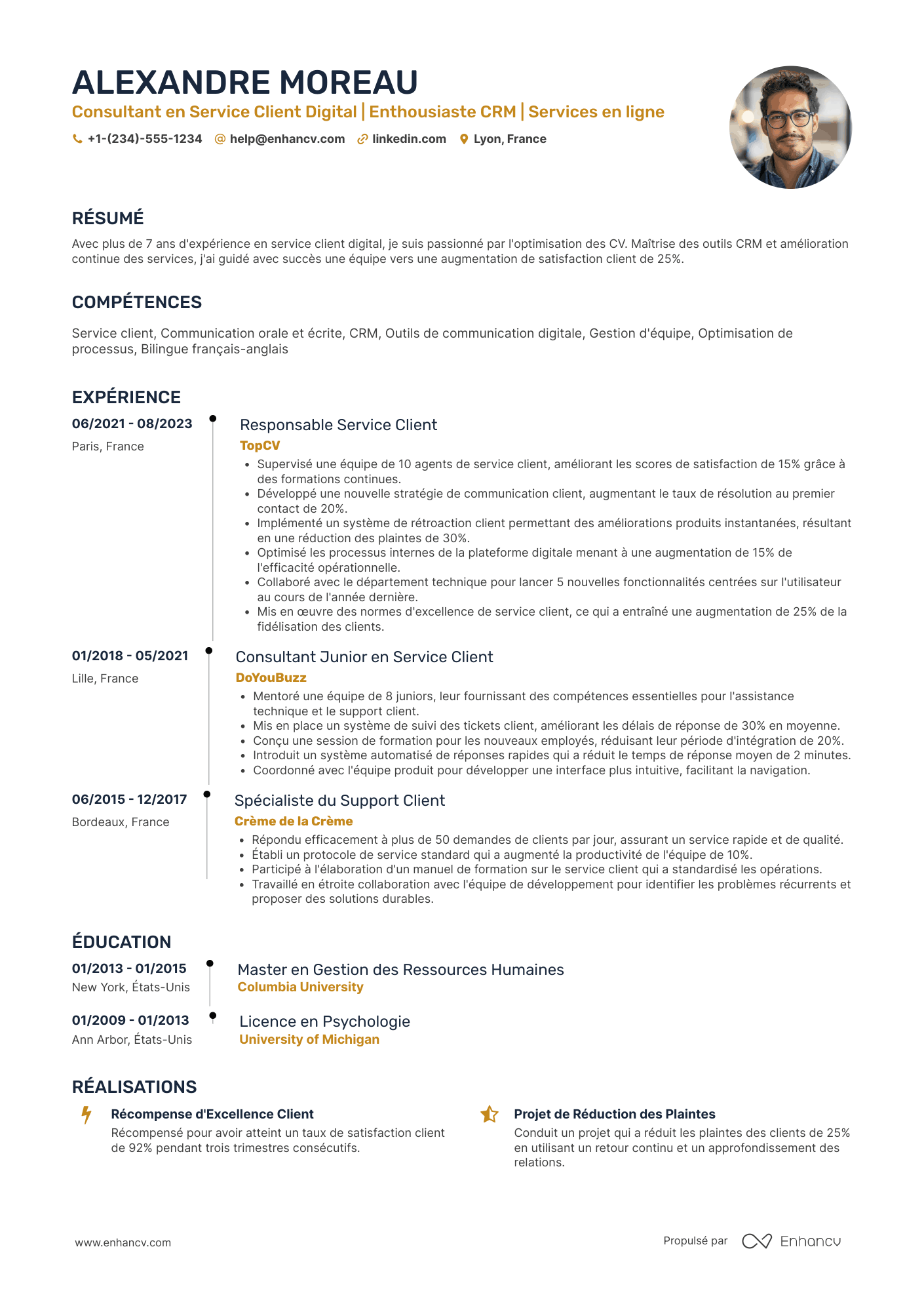 CV service client digital Resume Example