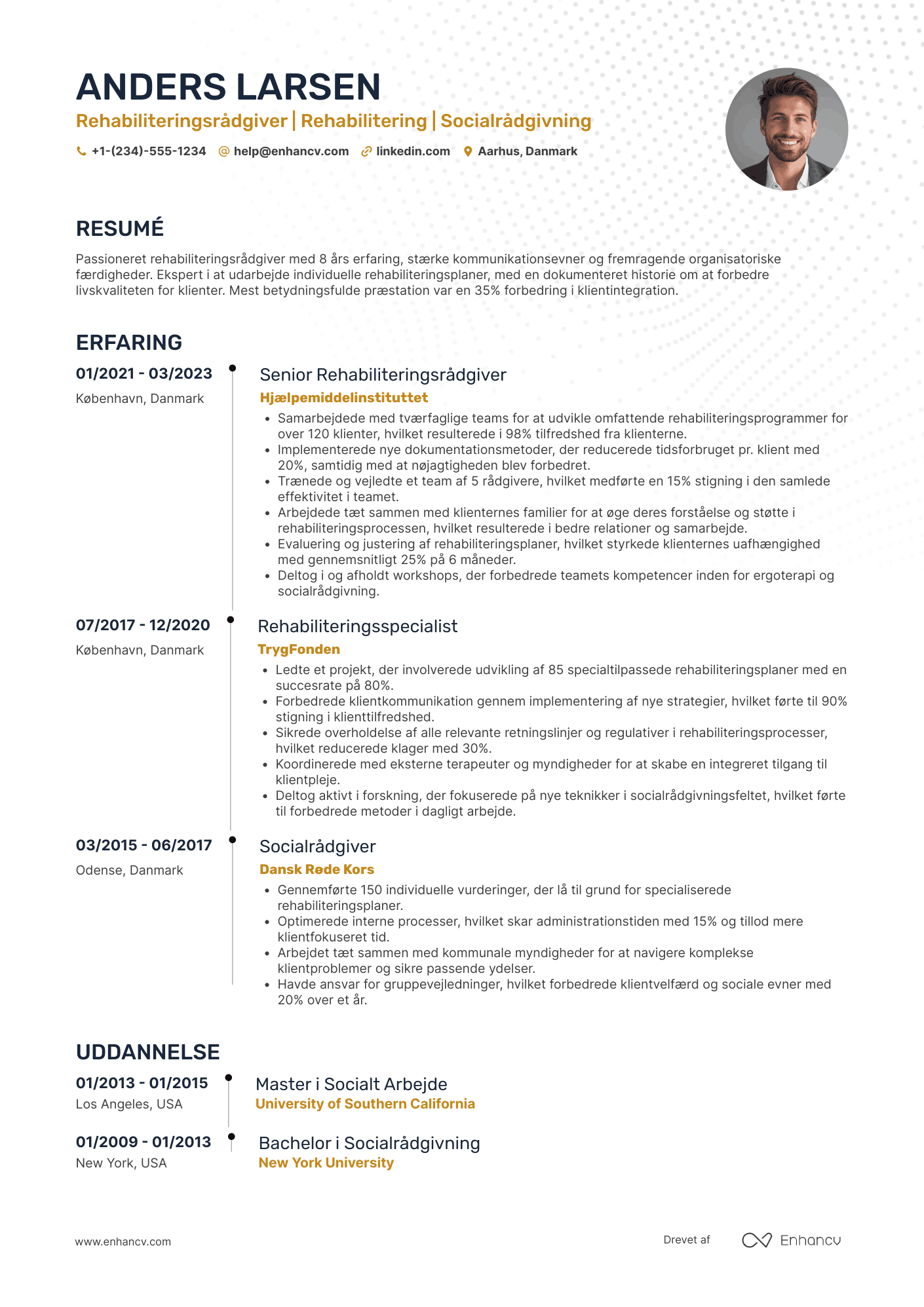 CV til Rehabiliteringsrådgiver Resume Example