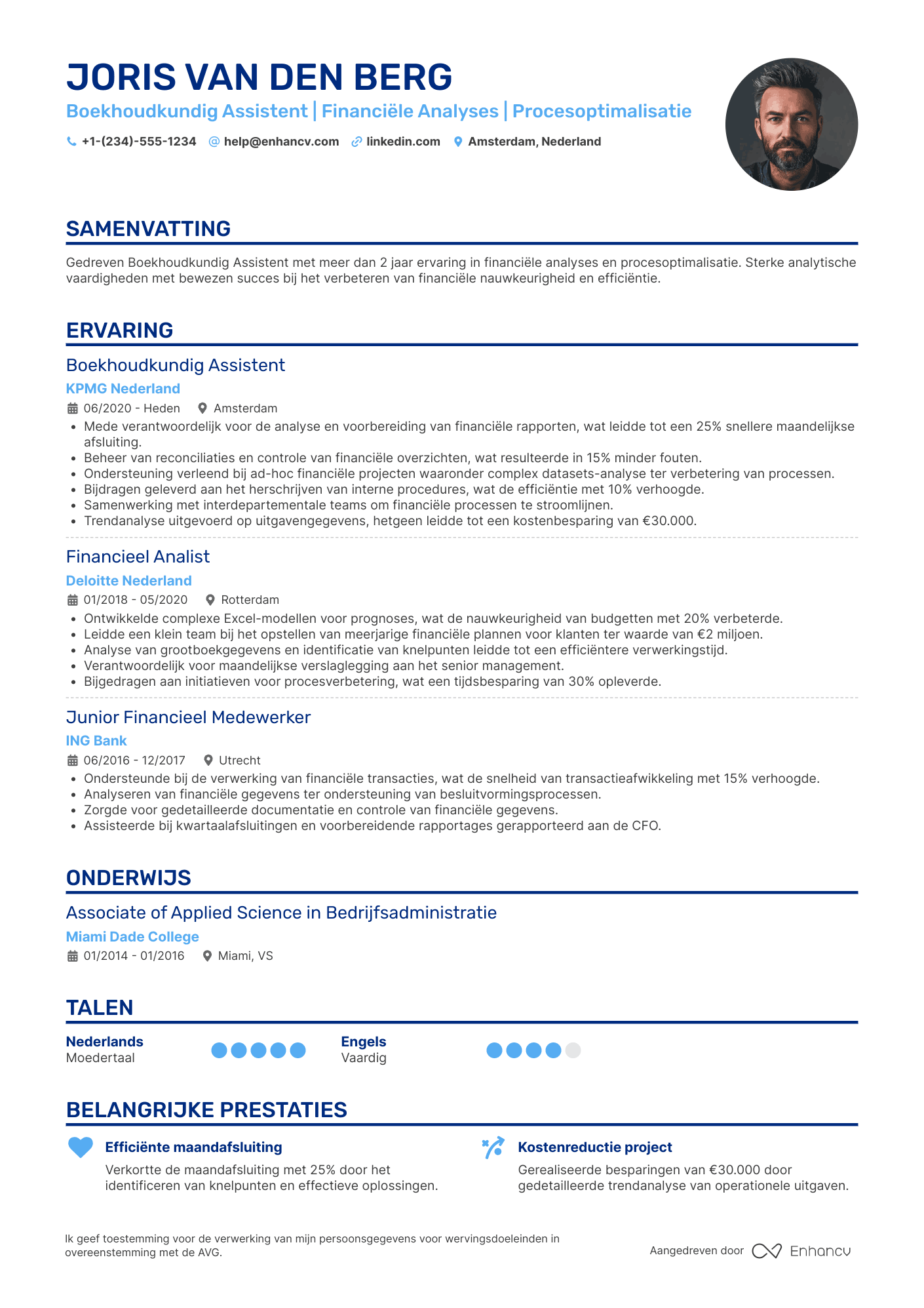CV voor Boekhoudkundig Assistent Financiële Analyses Resume Example