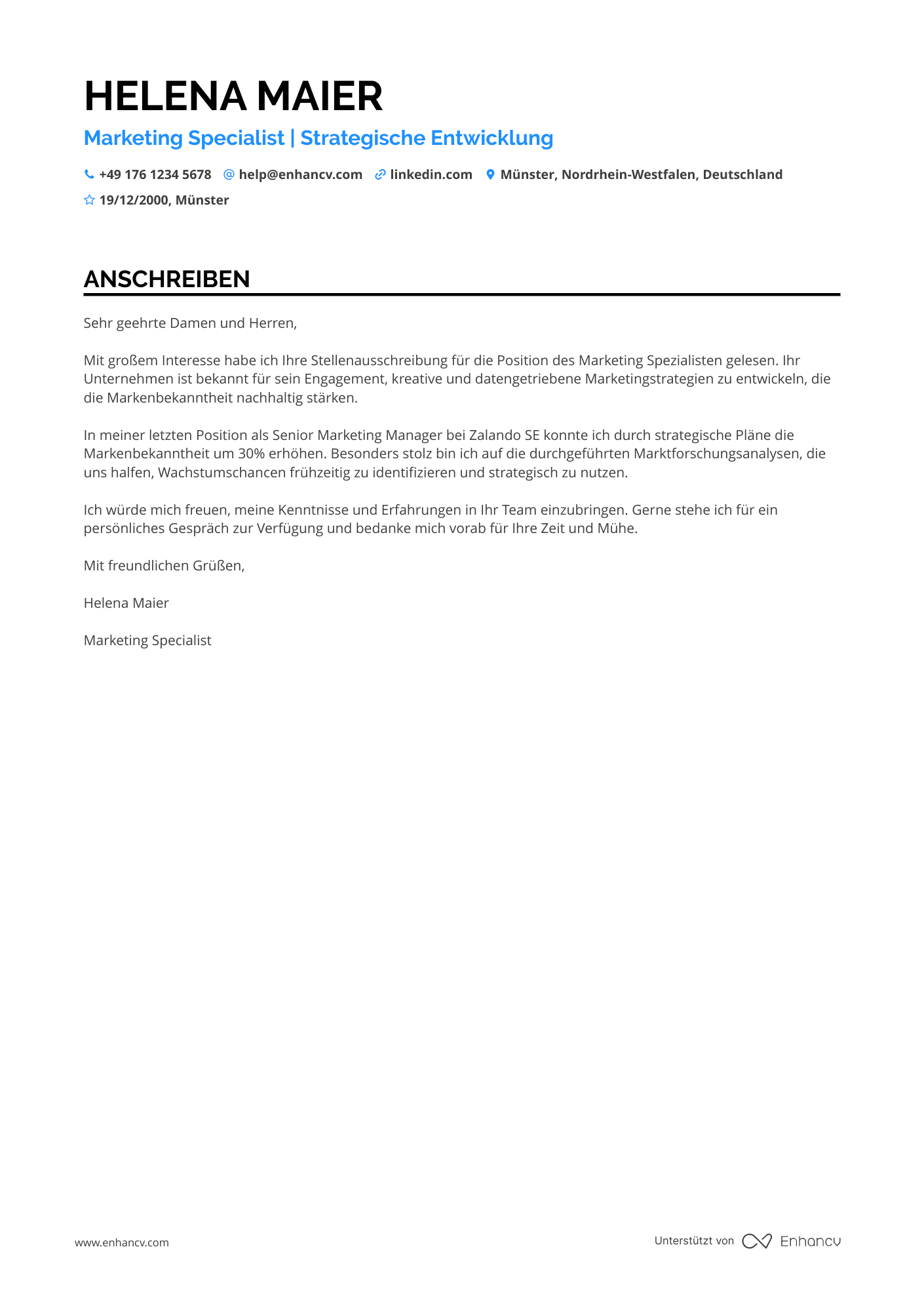 Akademiker im Marketing Resume Example