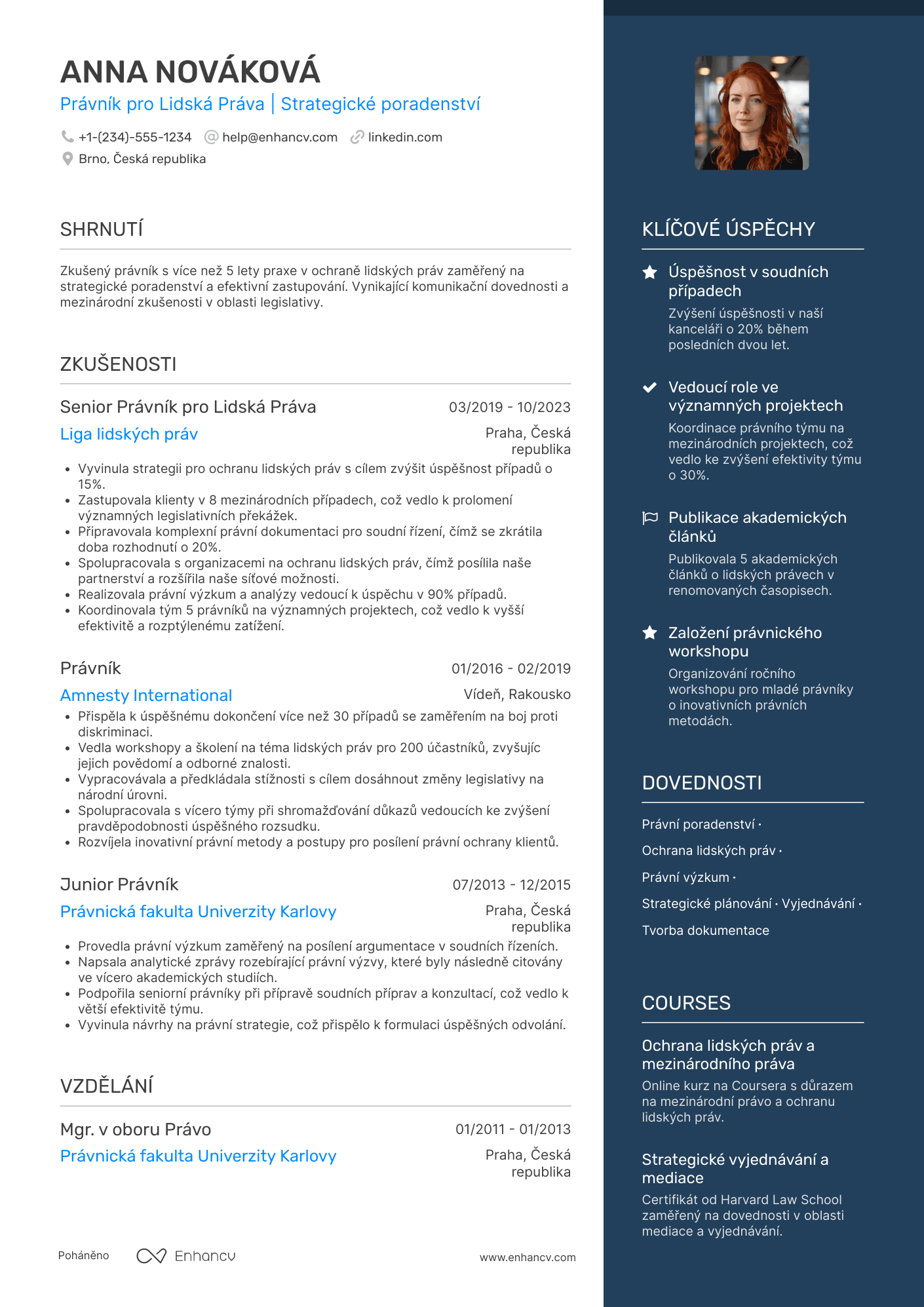 Životopis pro Právník pro Lidská Práva Resume Example