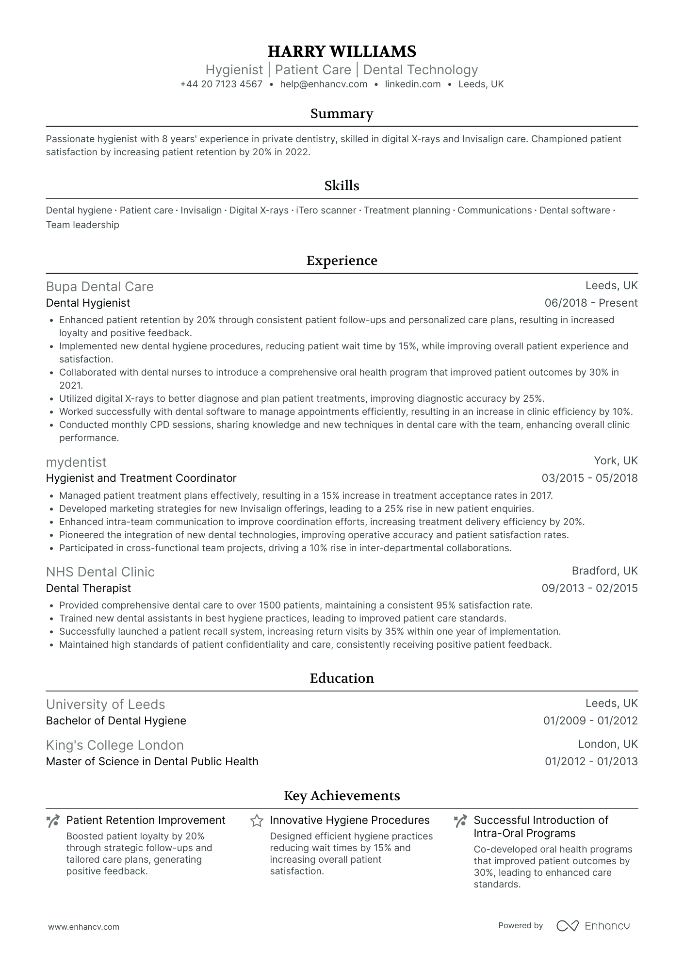 Orthodontic Dental Hygienist Resume Example