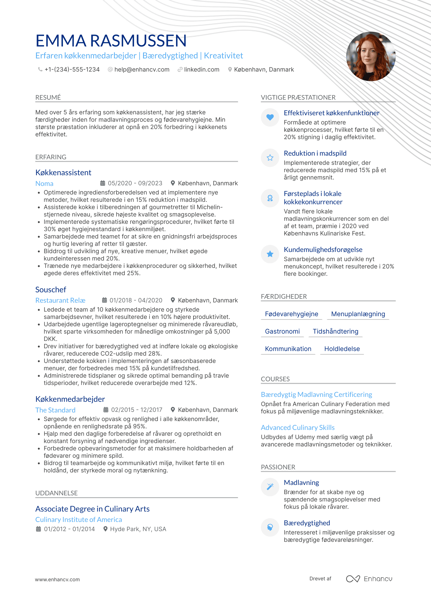 CV til Køkkenassistent Resume Example