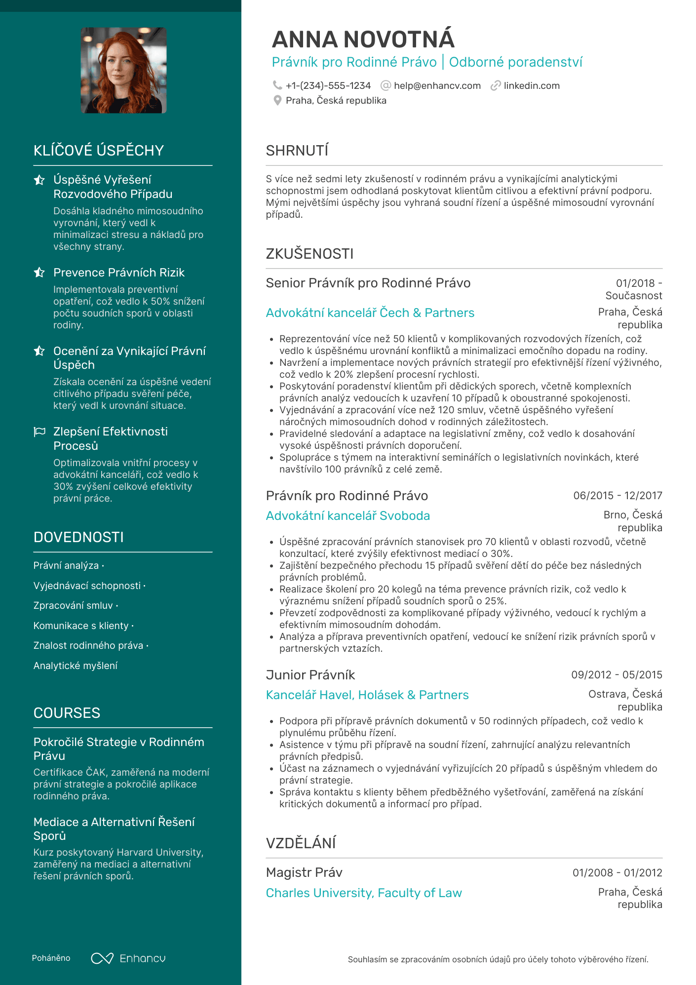 Životopis pro Právník pro Rodinné Právo Resume Example