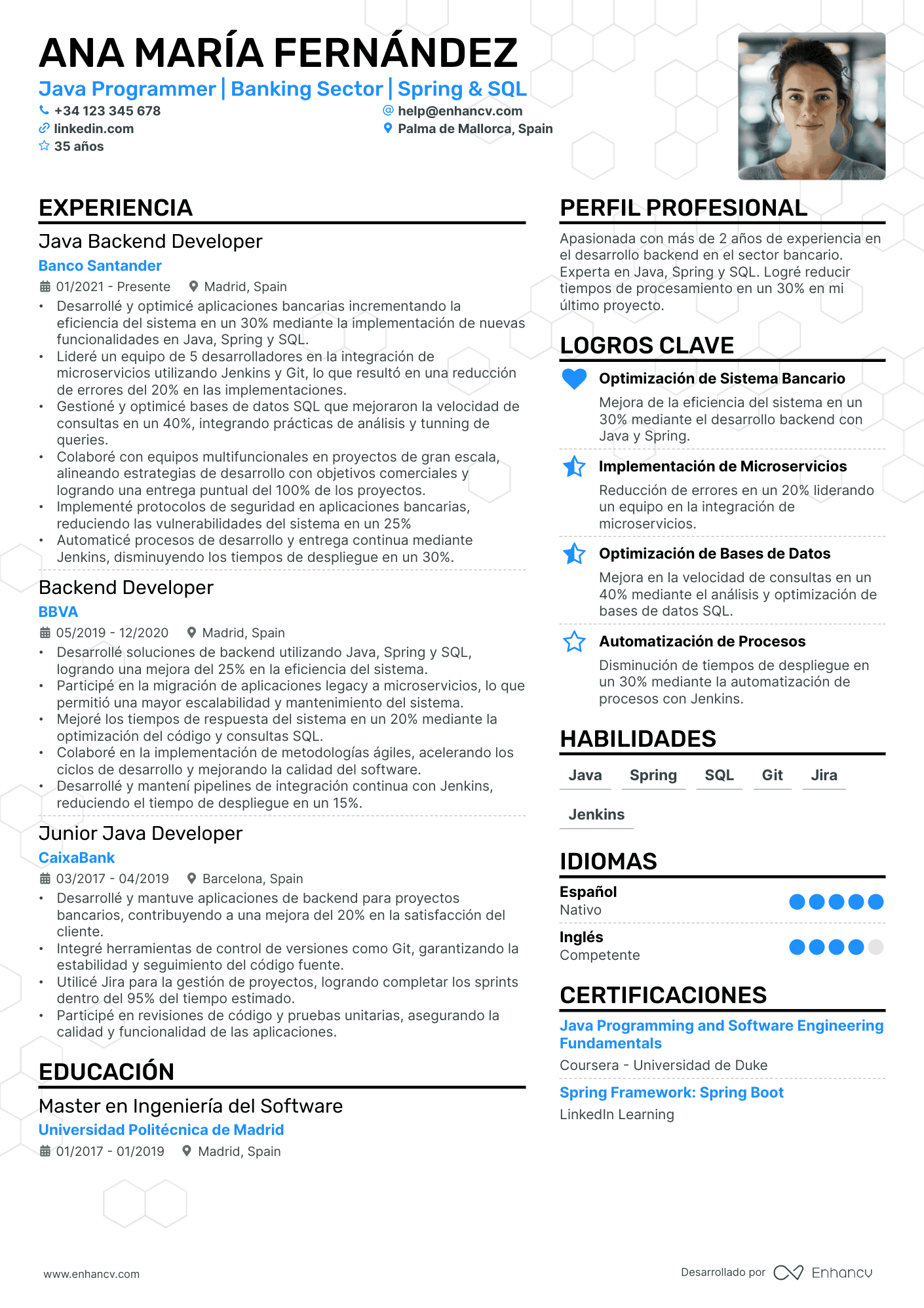 Programador de Informática Resume Example