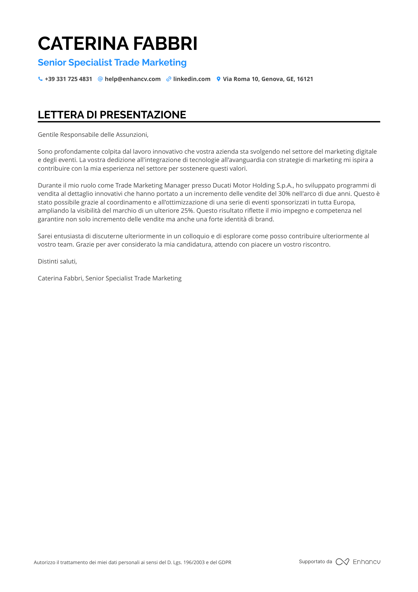 Marketing Senior Resume Example