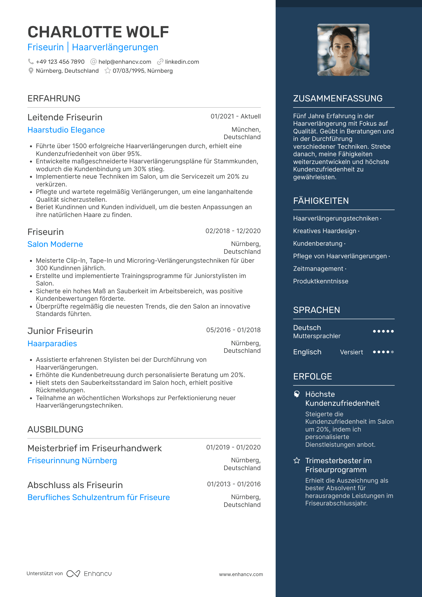 Lebenslauf als Friseurin für Haarverlängerungen Resume Example