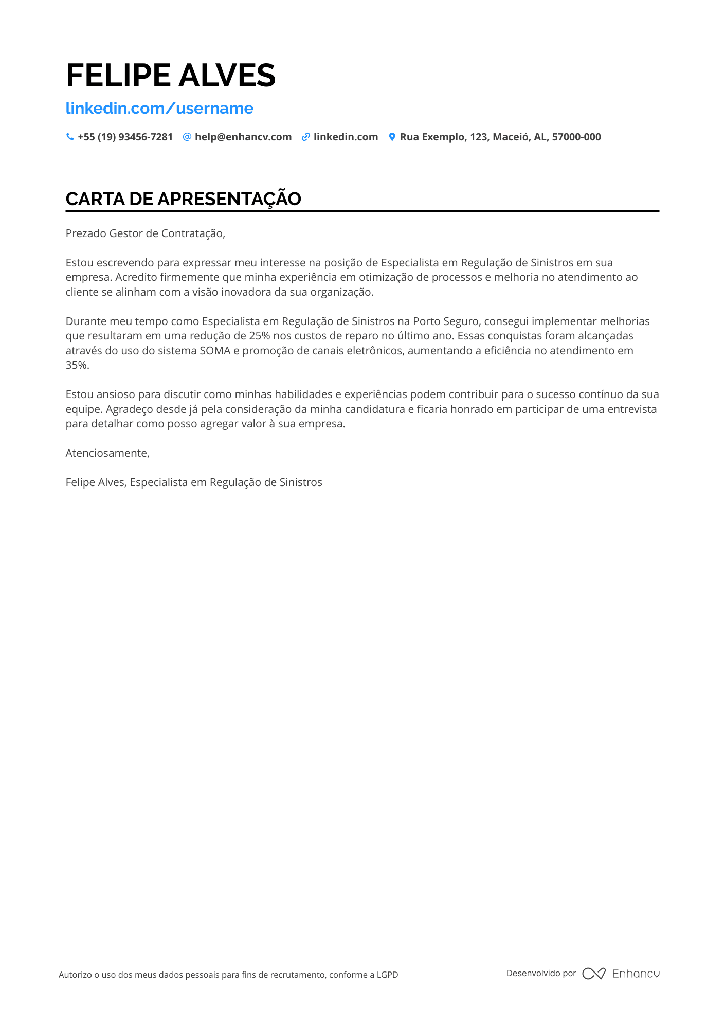 Balconista de Autopeças Resume Example