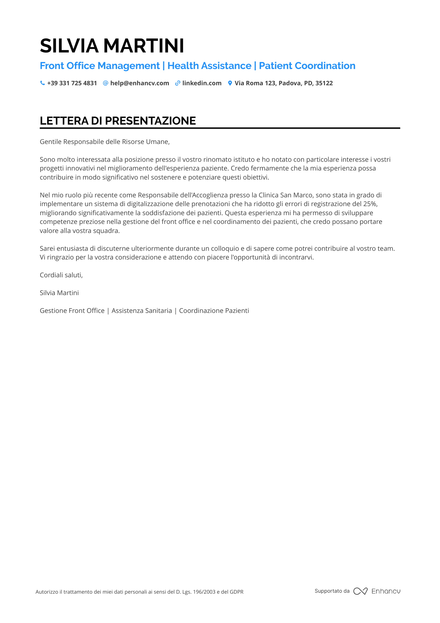 Segretaria Senza Esperienza Resume Example