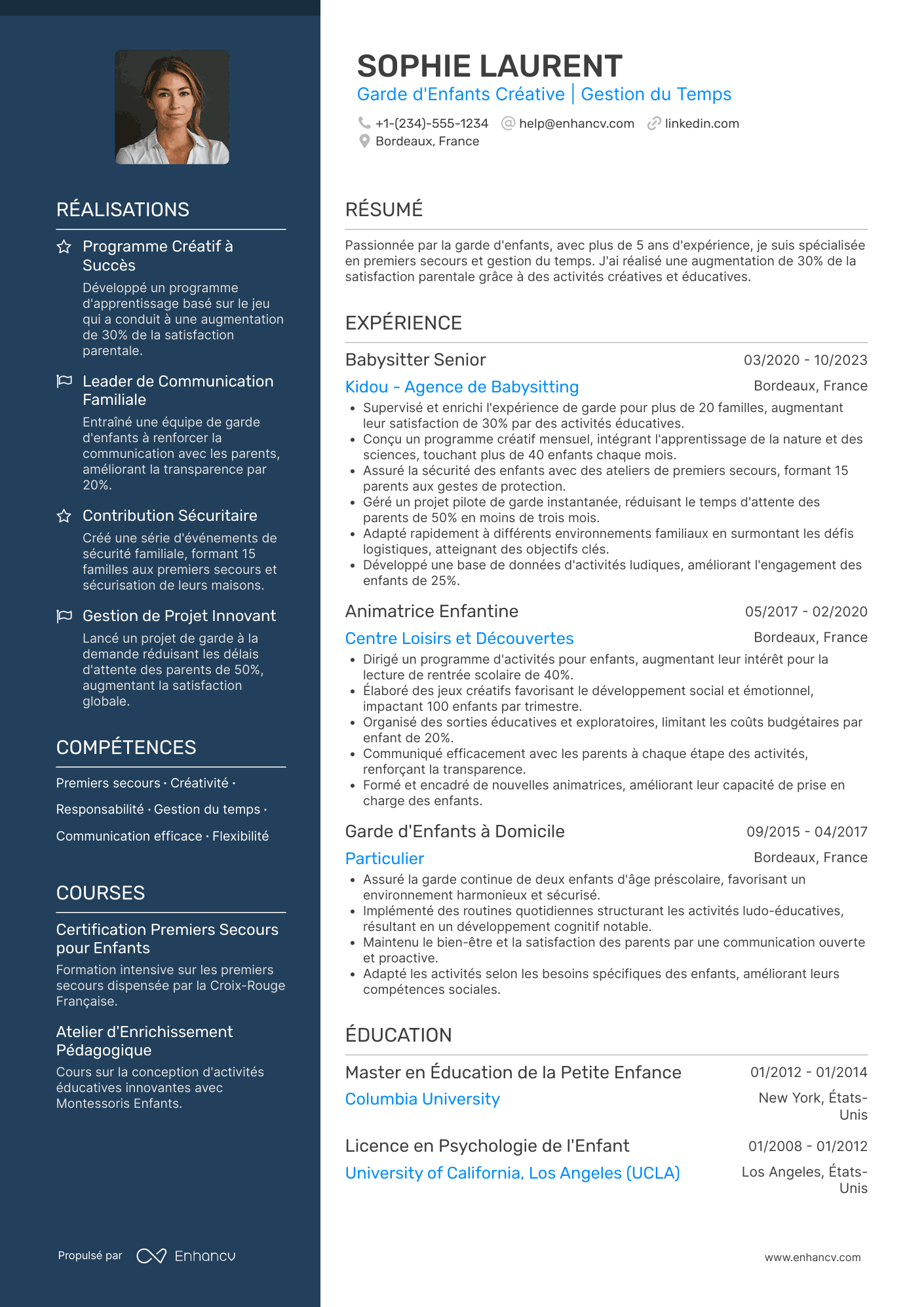 Modèle de CV babysitting gratuit à télécharger Resume Example