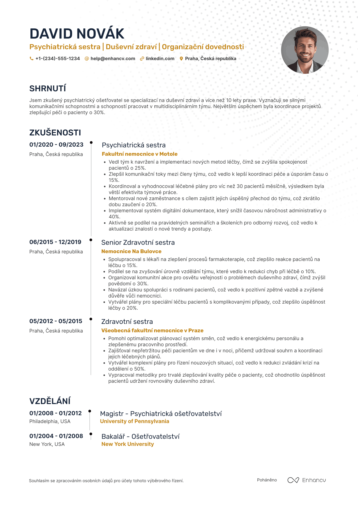 Životopis pro Psychiatrická sestřička Resume Example