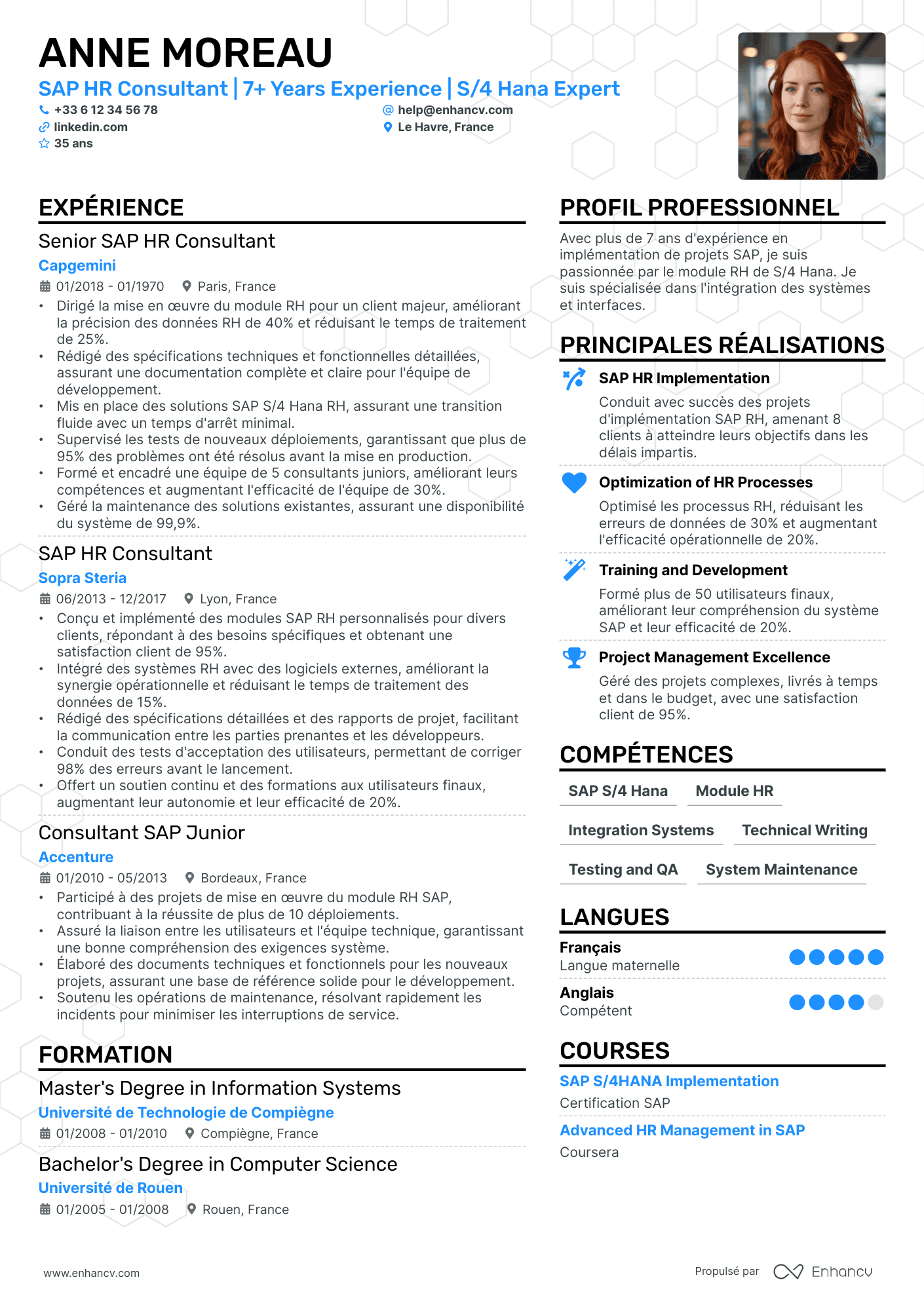 Consultant RH senior Resume Example