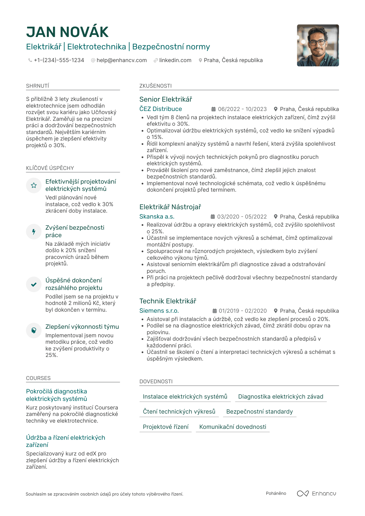 Životopis pro Učňovský Elektrikář Resume Example