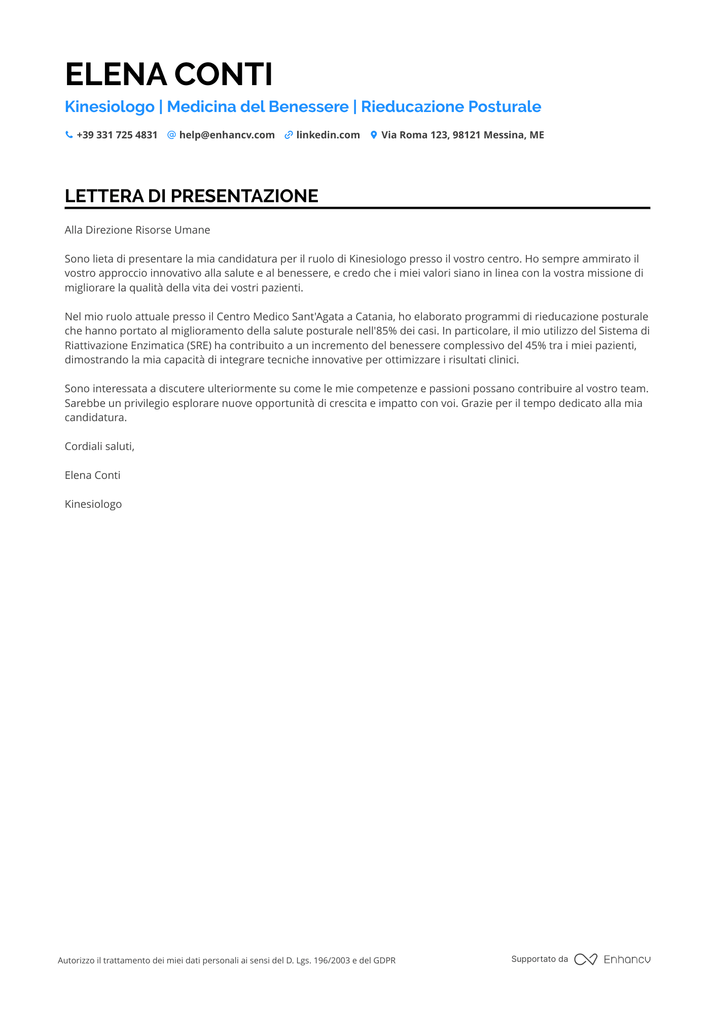 Fisioterapista Sportivo Resume Example