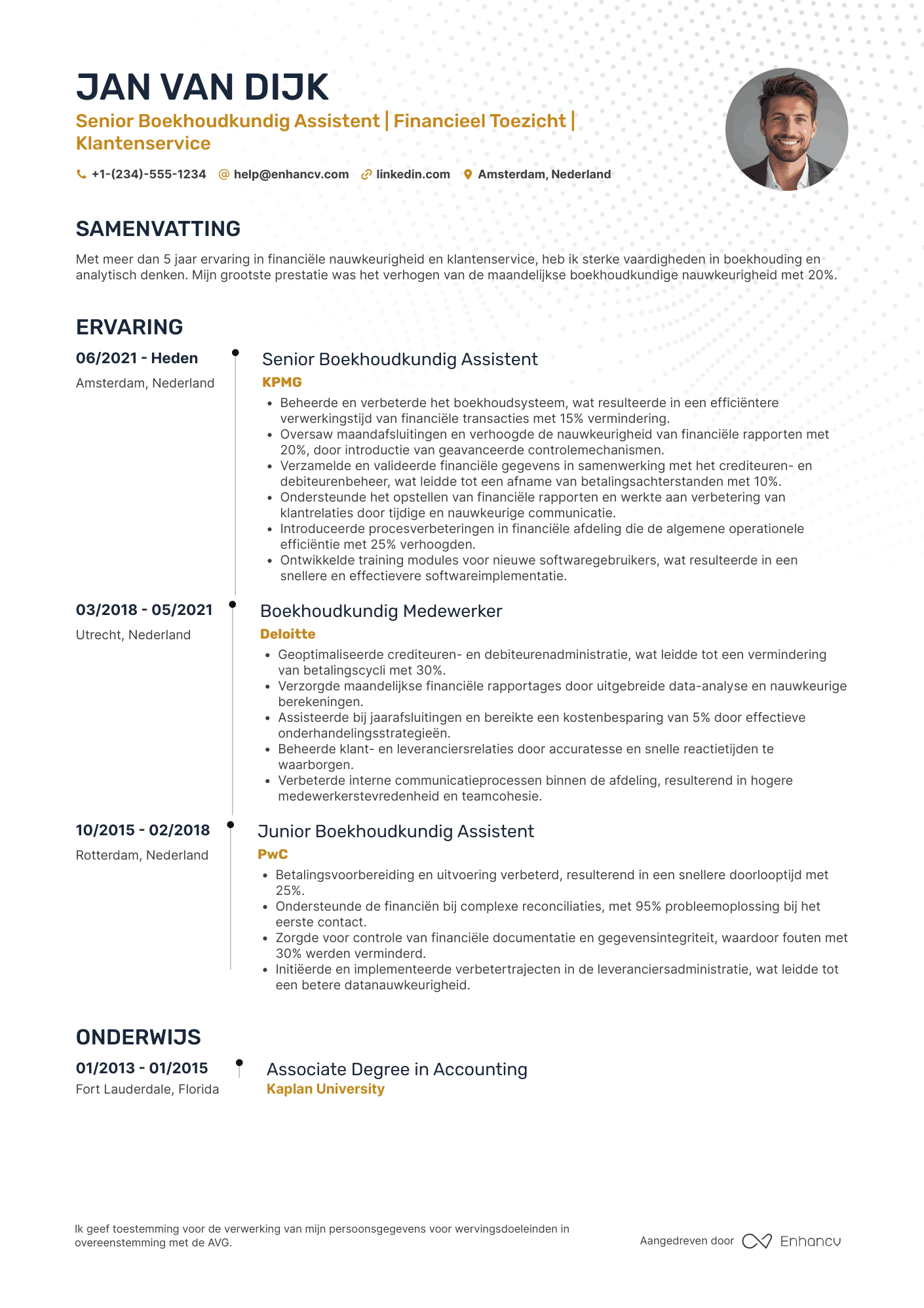 CV voor Senior Boekhoudkundig Assistent Resume Example