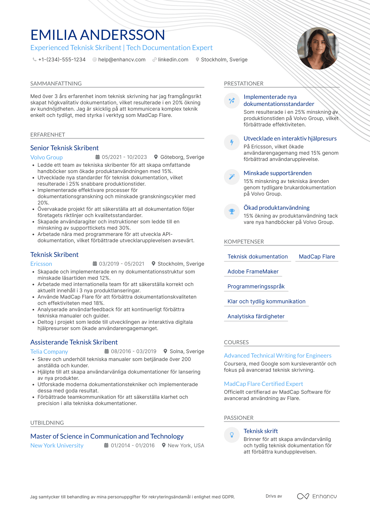CV för Amazon Teknisk Skribent Resume Example