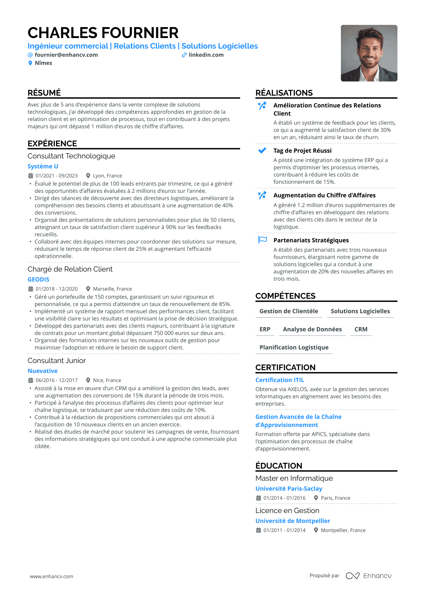 Ingénieur Commercial Resume Example