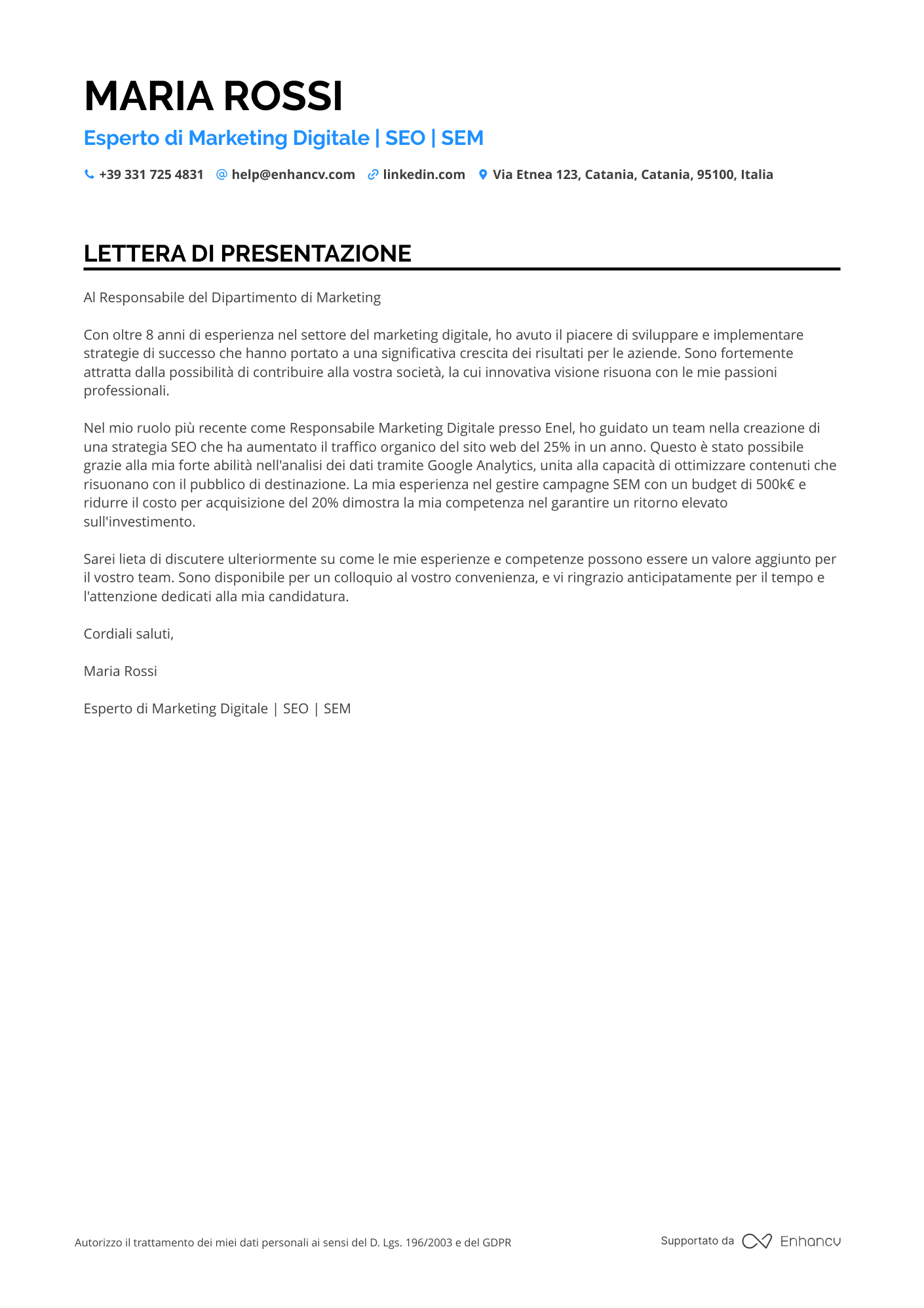 Specialista dell'Inventario Zara Resume Example