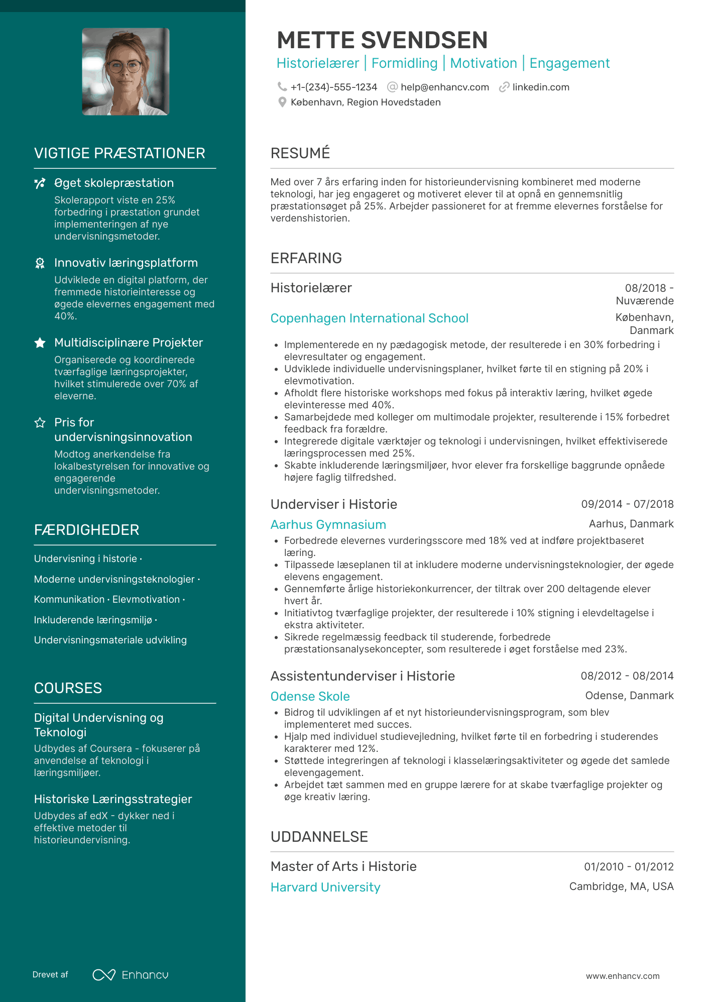 CV til Historielærer Resume Example
