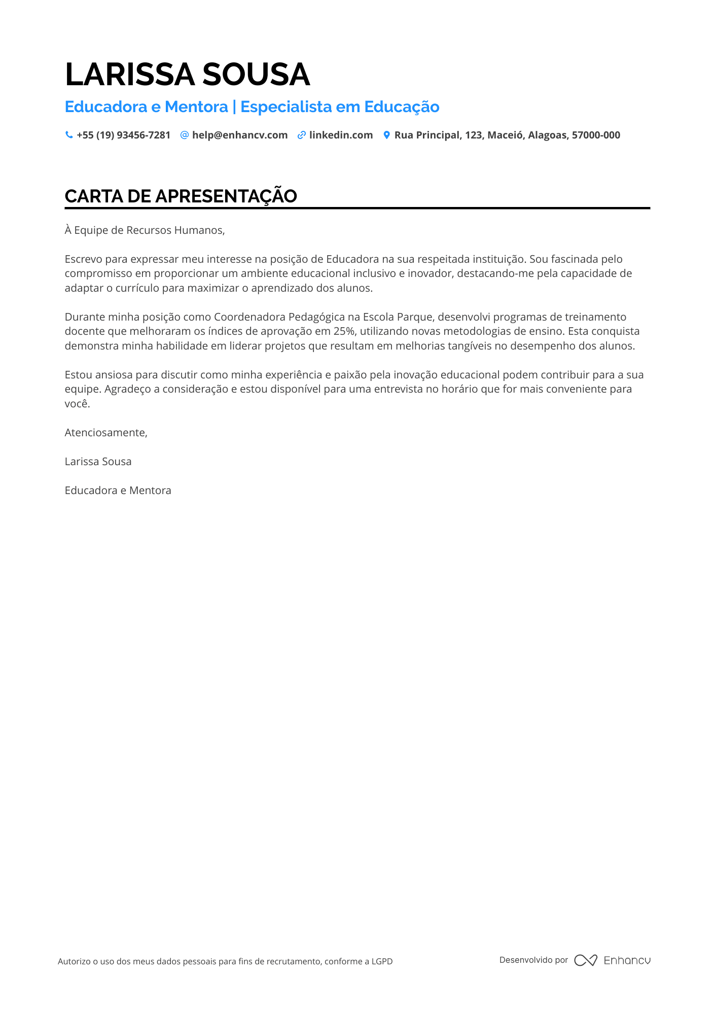 Professor Meio período Resume Example