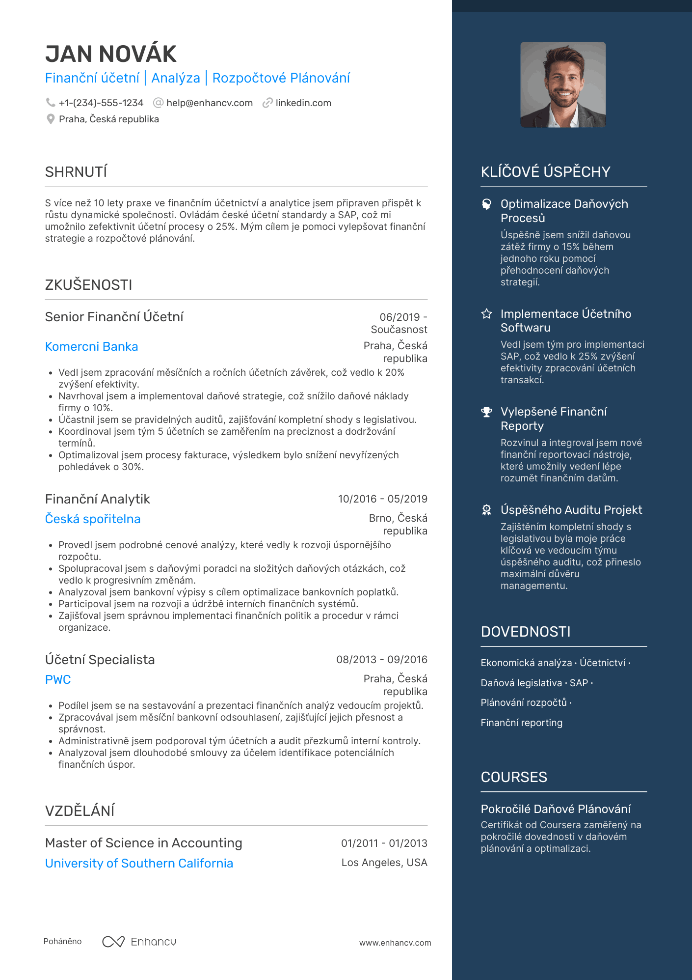 Životopis pro Finanční Účetní Resume Example