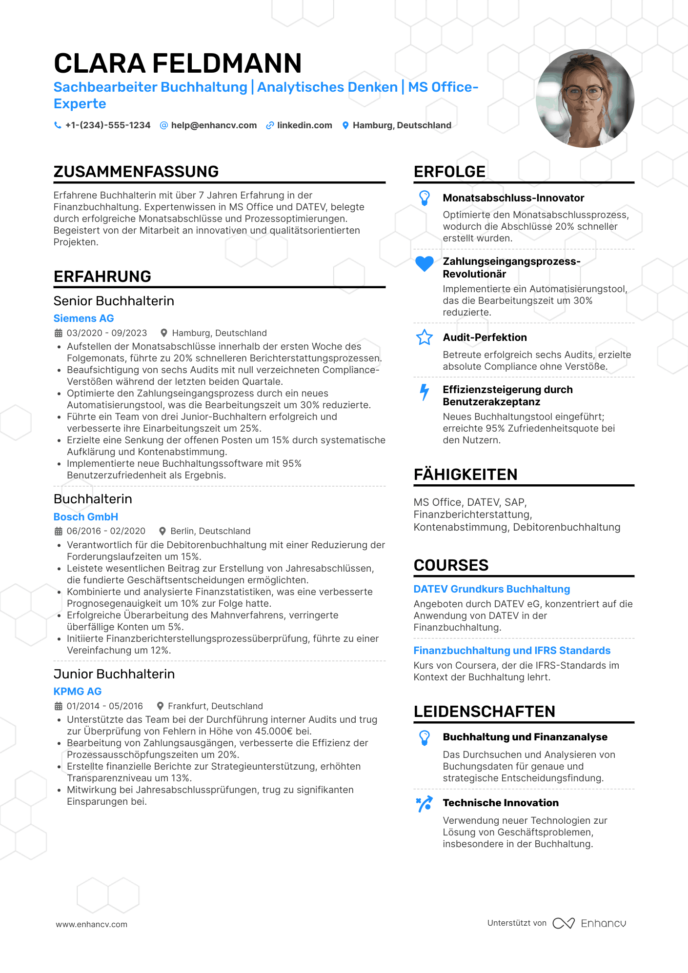 Beispiel Lebenslauf für Sachbearbeiter Buchhaltung Resume Example