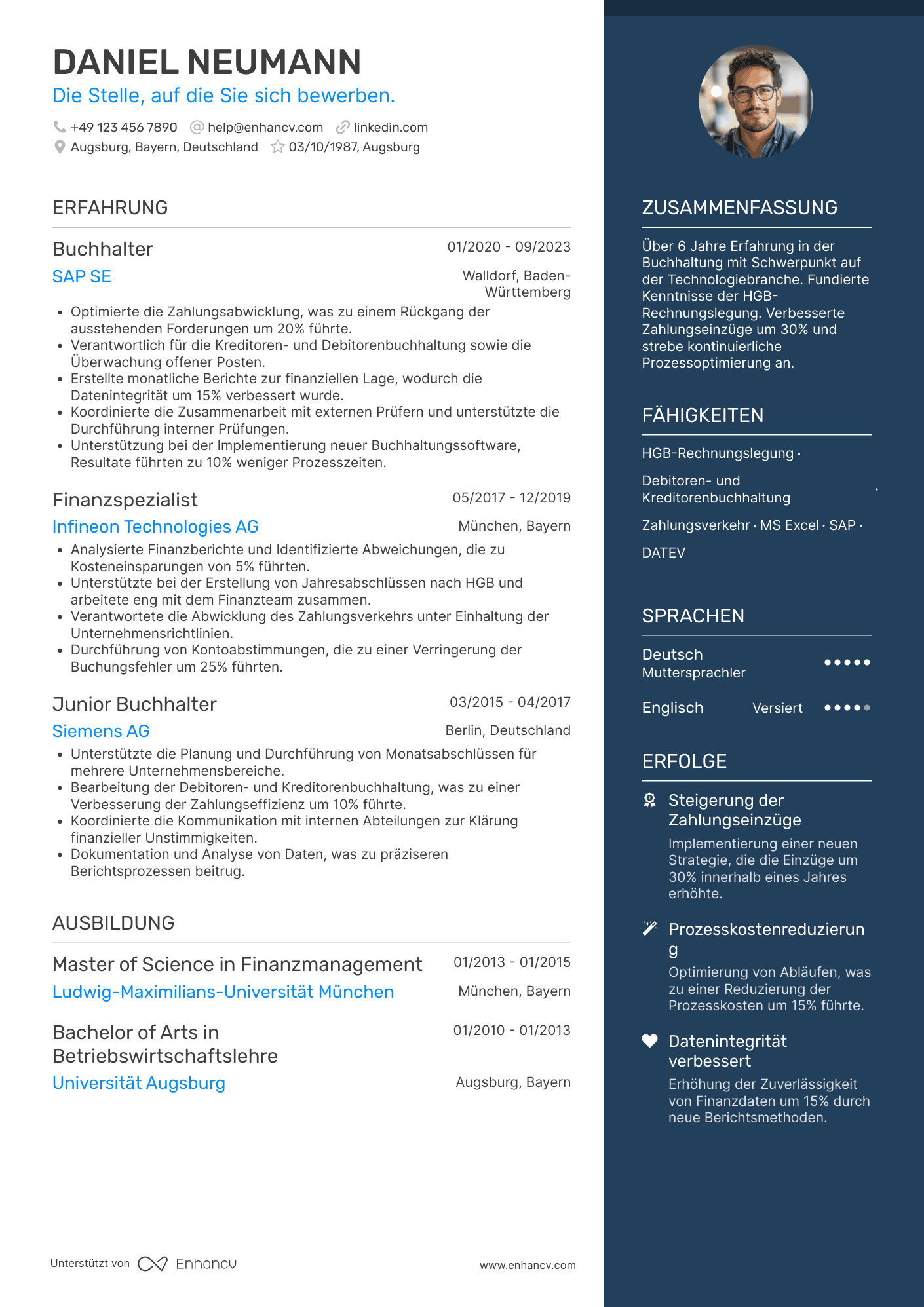 Lebenslauf in Buchhalter für die Technologiebranche Resume Example