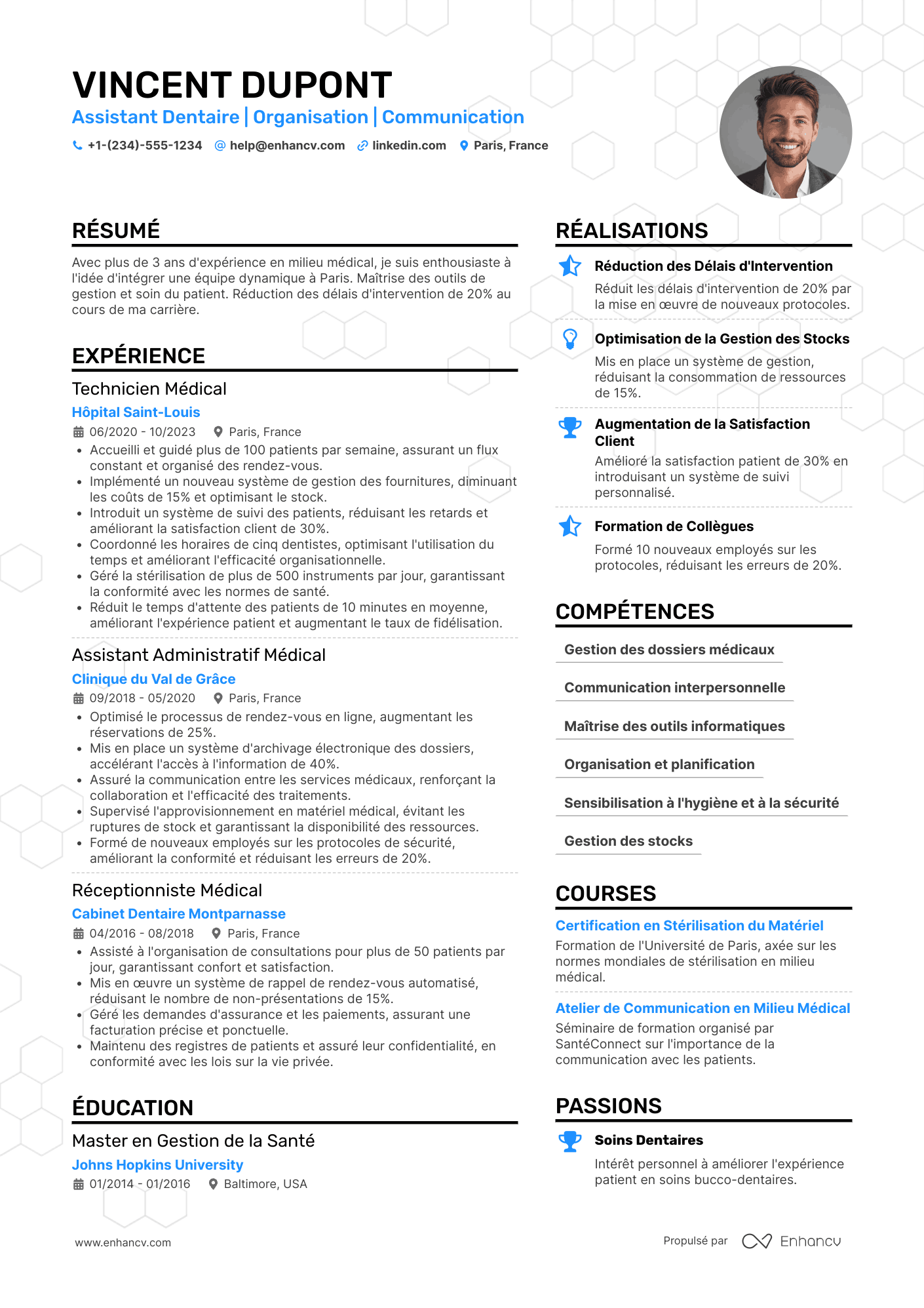 Exemple de CV d’assistant·e dentaire en formation Resume Example