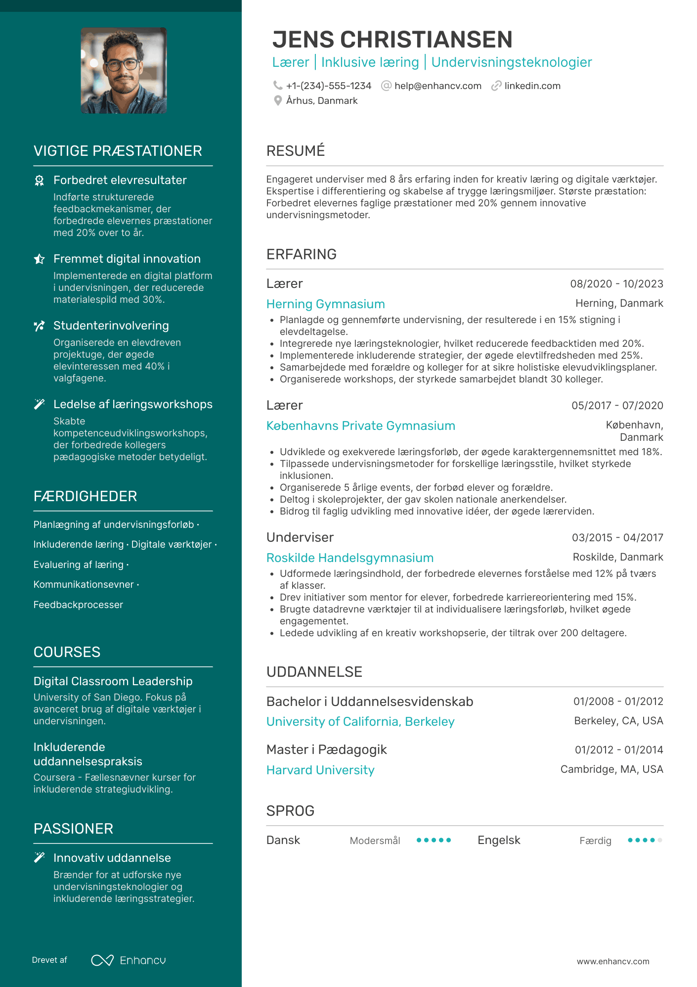 CV til Ny lærer Resume Example