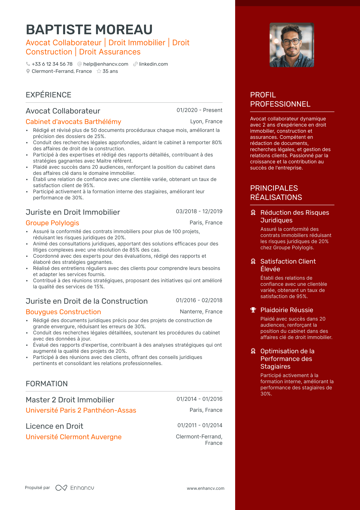 Avocat collaborateur Resume Example