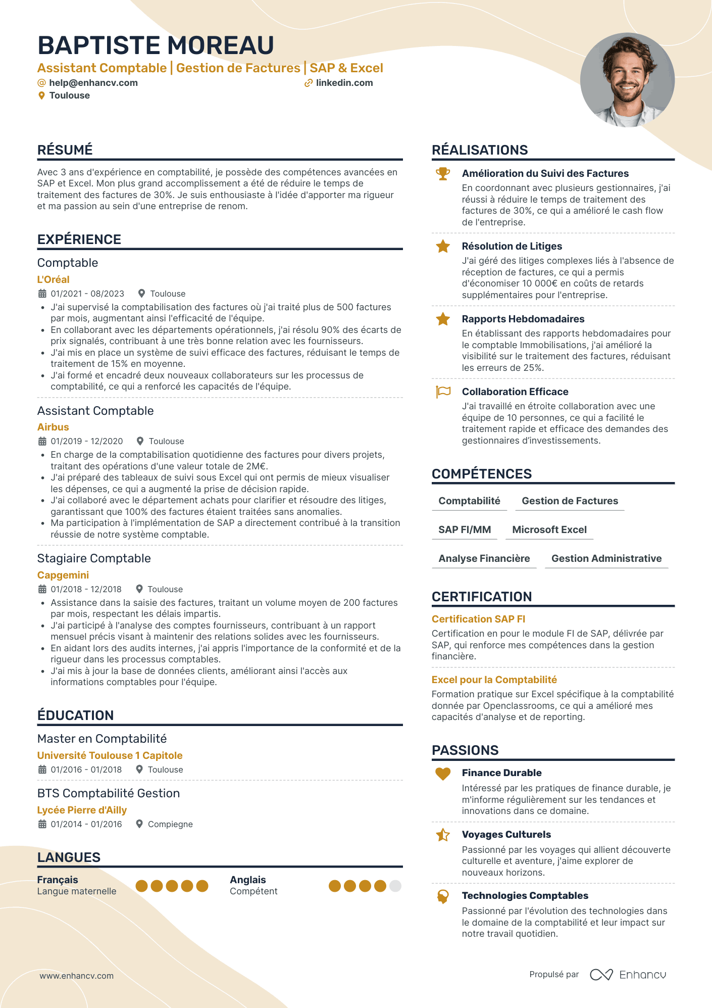 Alternance BTS CG Resume Example