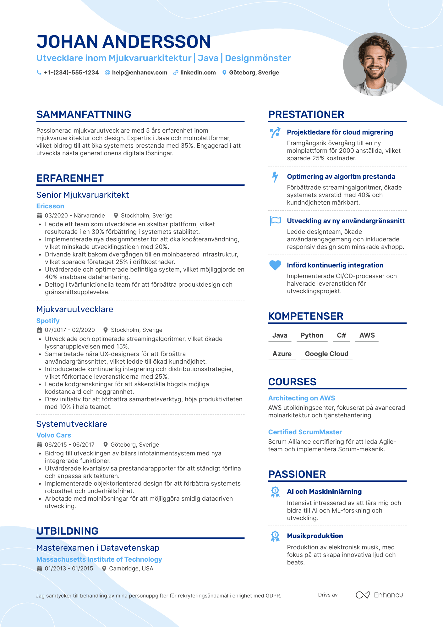 CV för undefined Resume Example