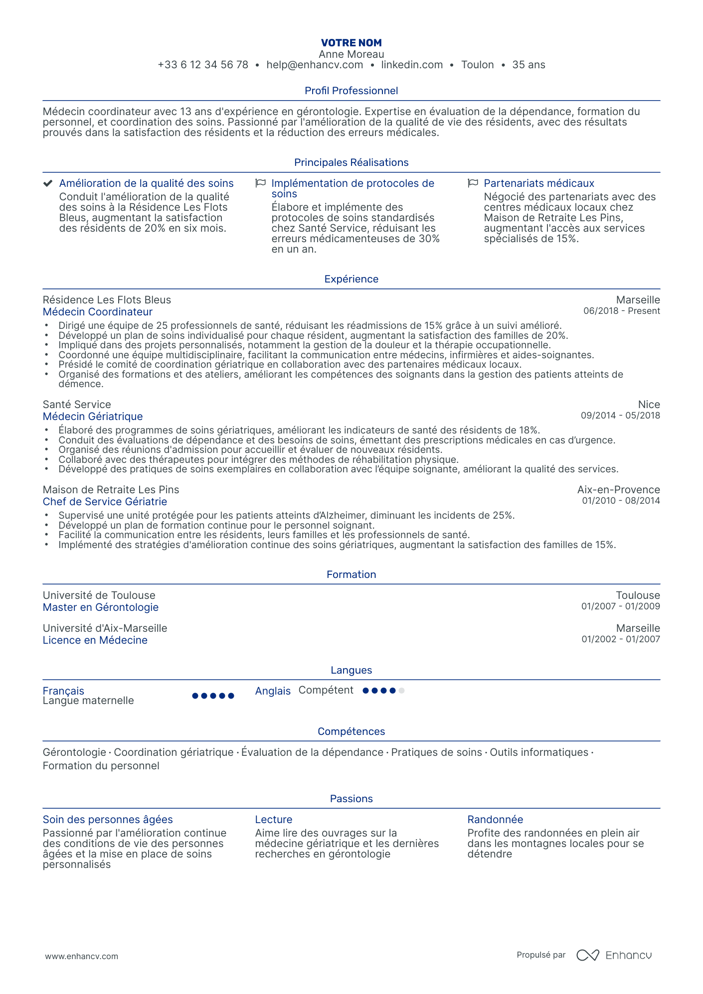 Médecin Coordonnateur Resume Example