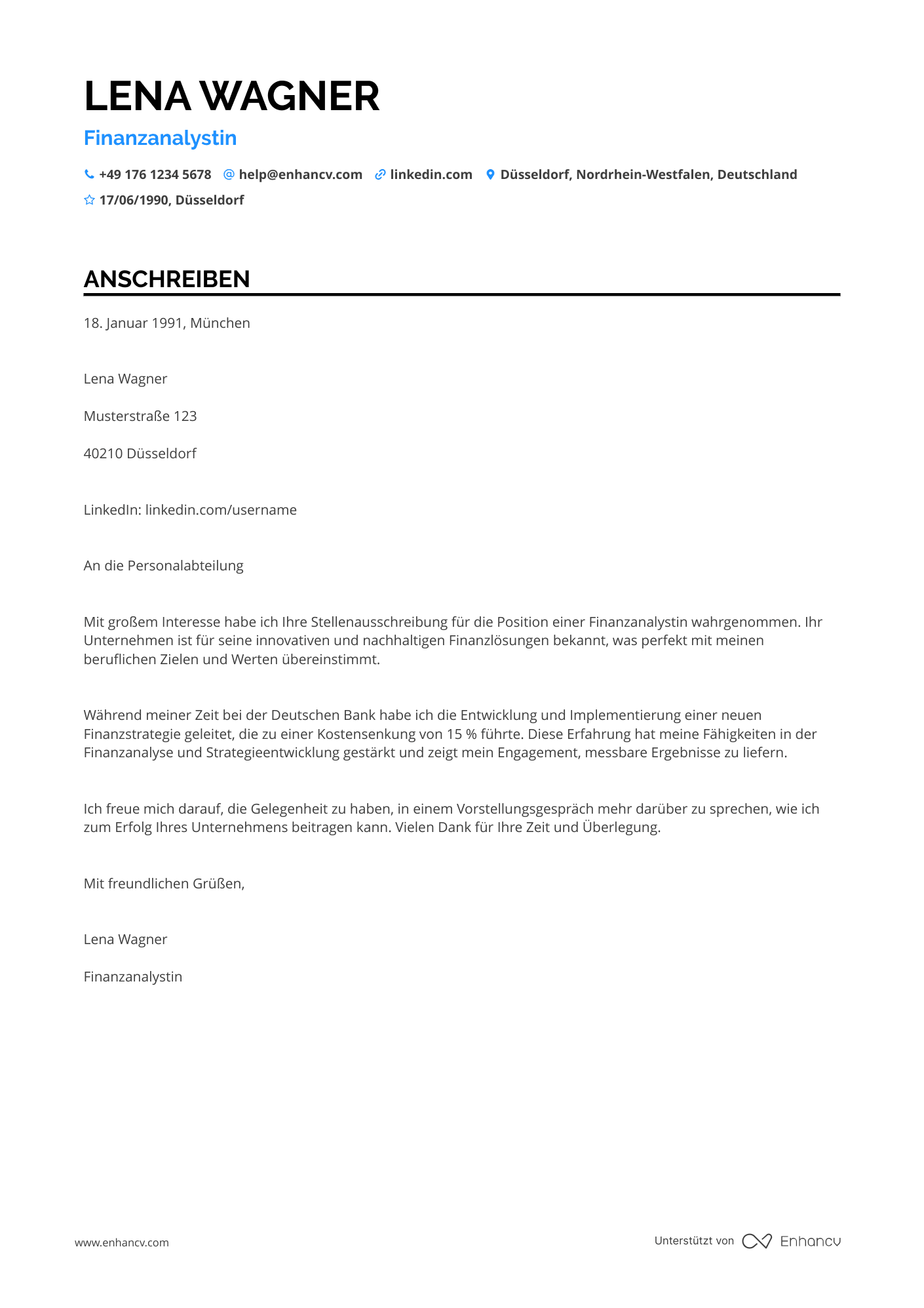 Akademiker in der Finanzverwaltung Resume Example