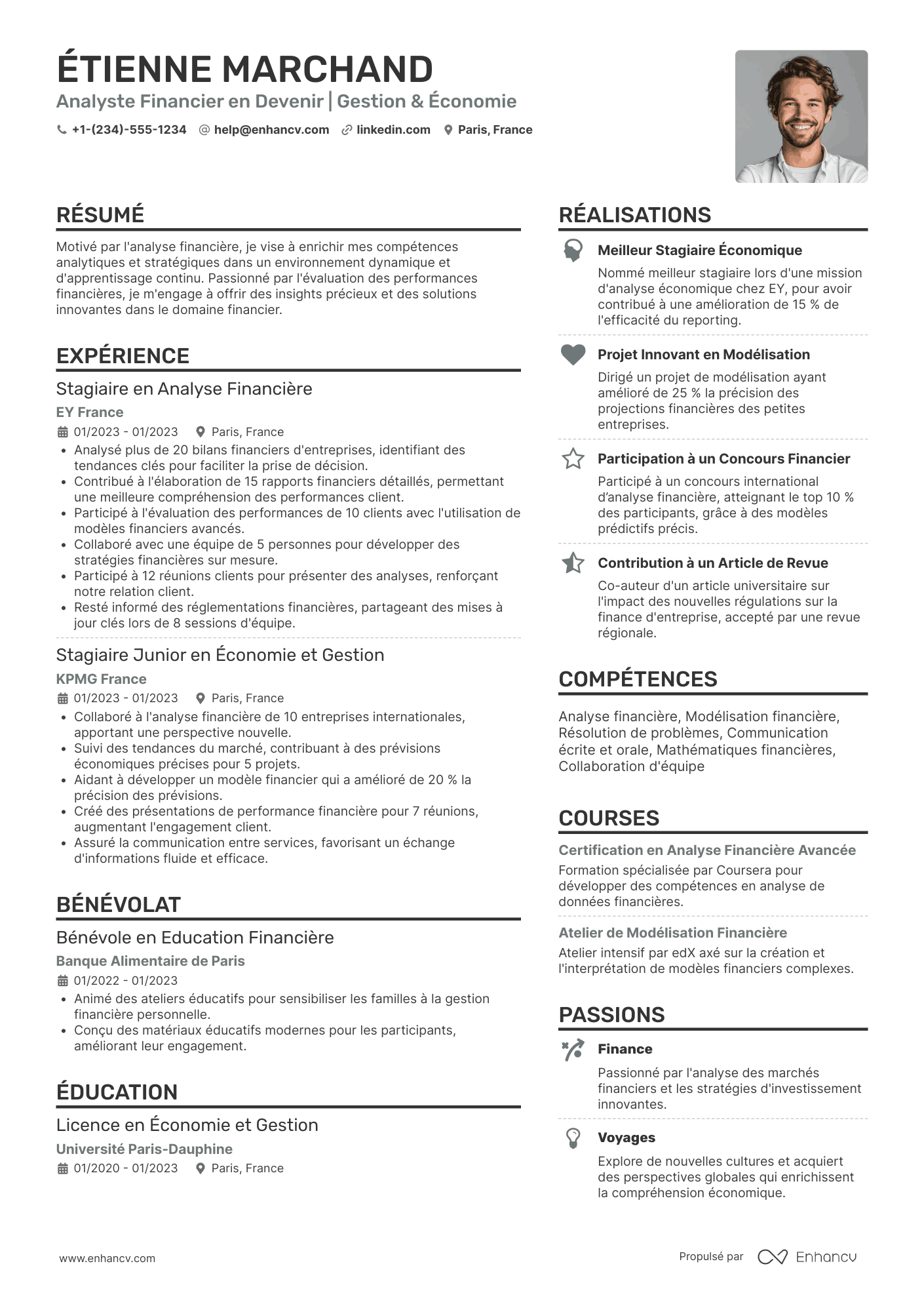CV pour une reconversion vers l'analyse financière Resume Example