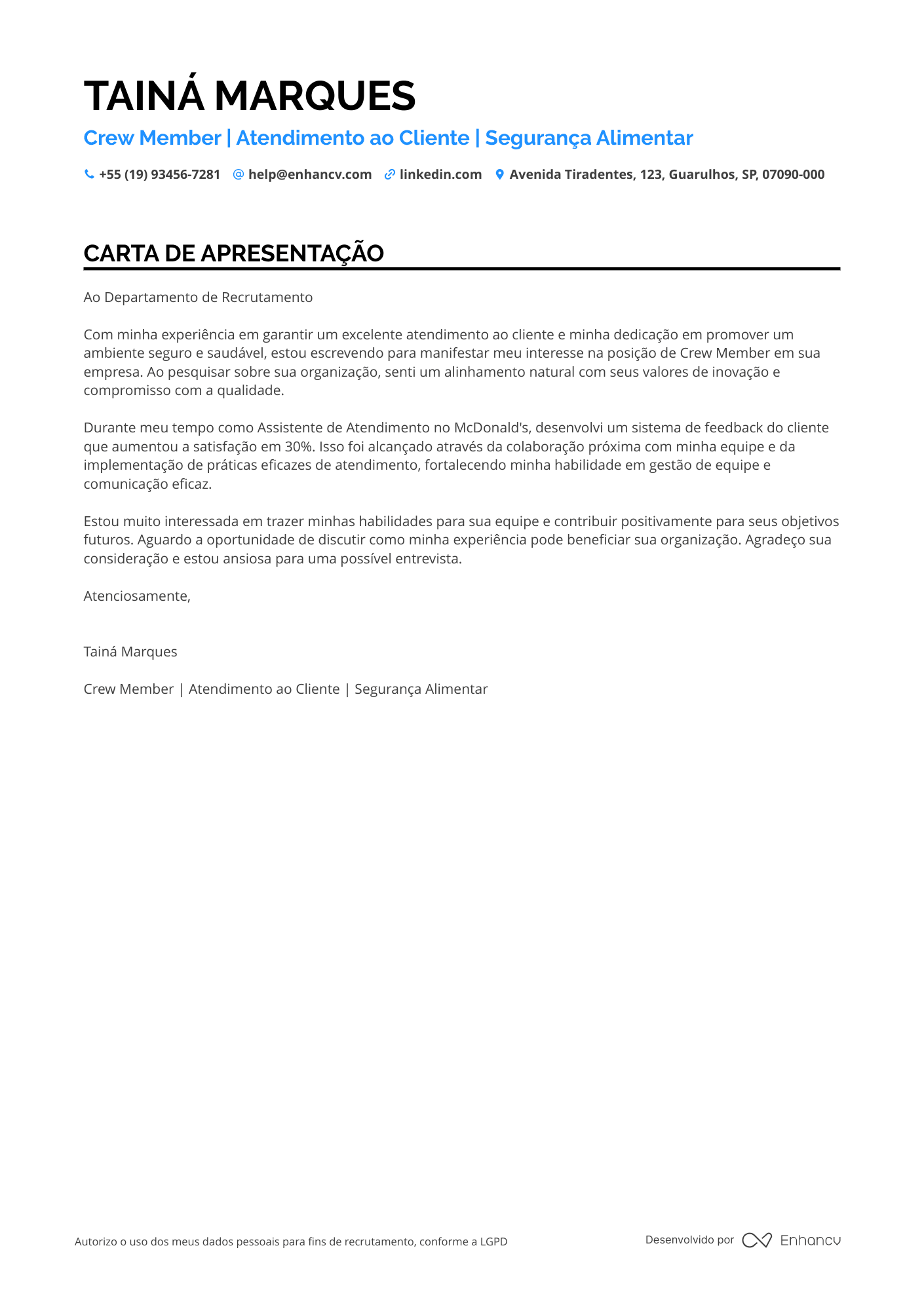Caixa Meio período Resume Example