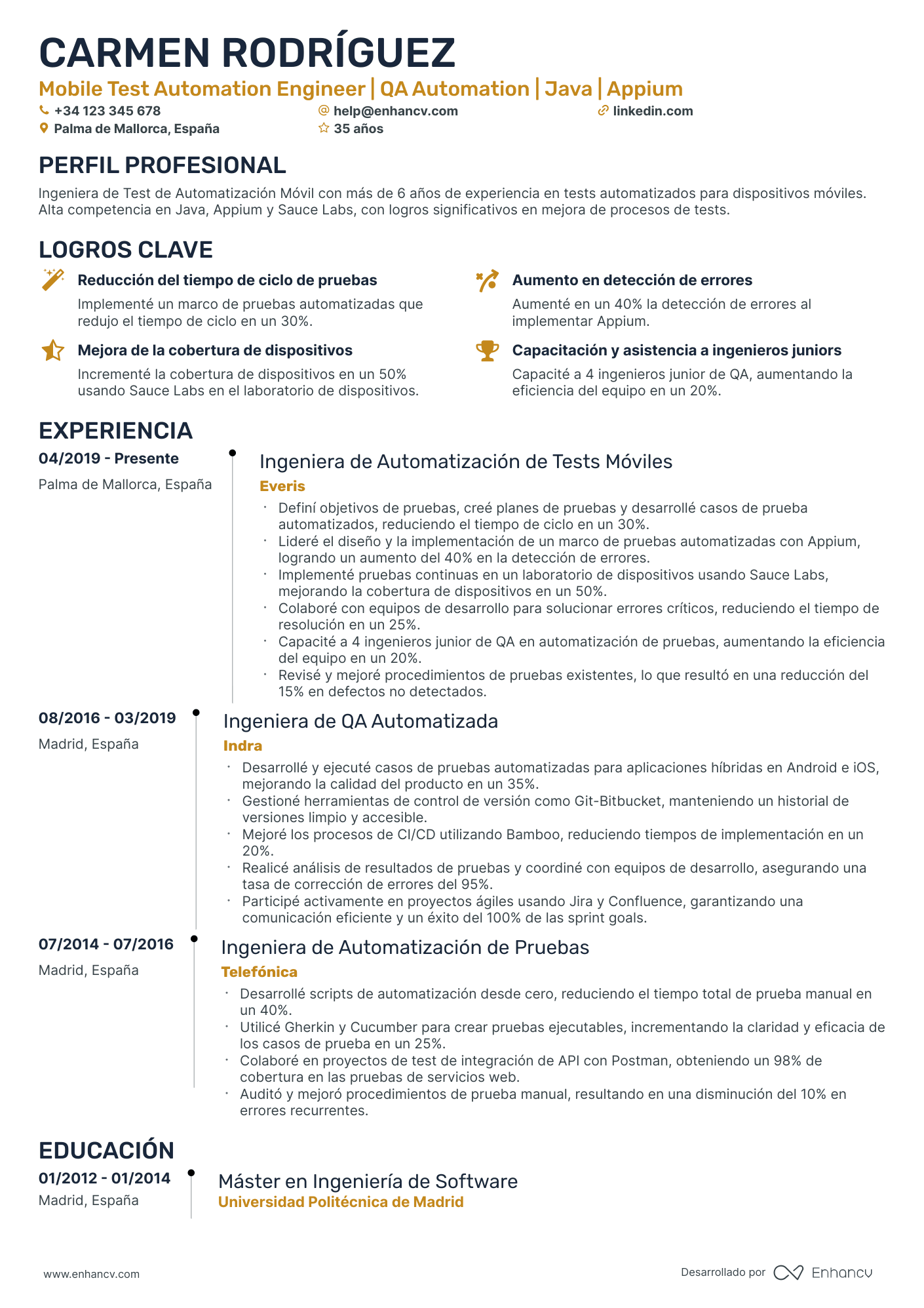 Programador de Aplicaciones Móviles Resume Example